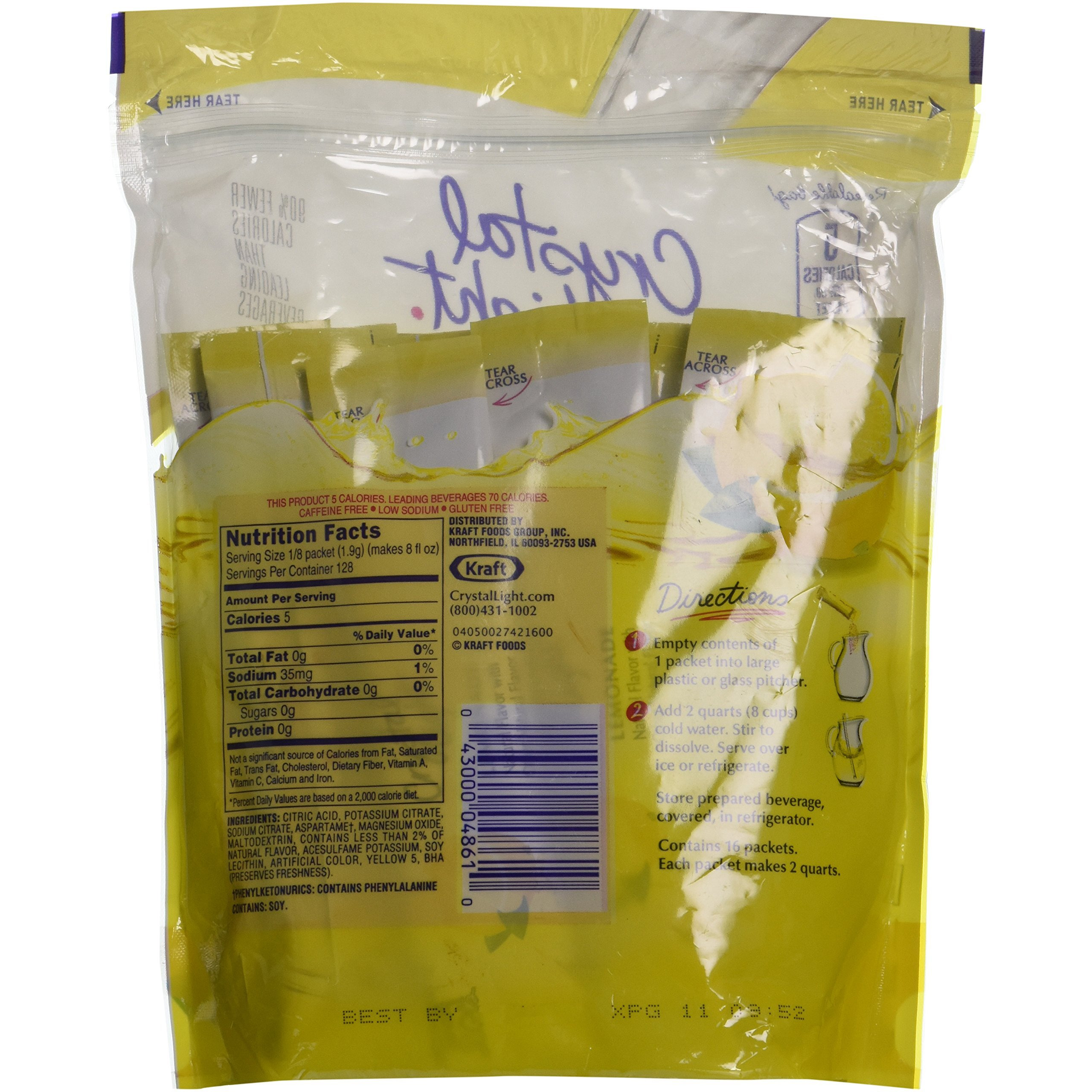 Crystal Light Lemonade 16 Pitcher Packs - 8.6 Ounce