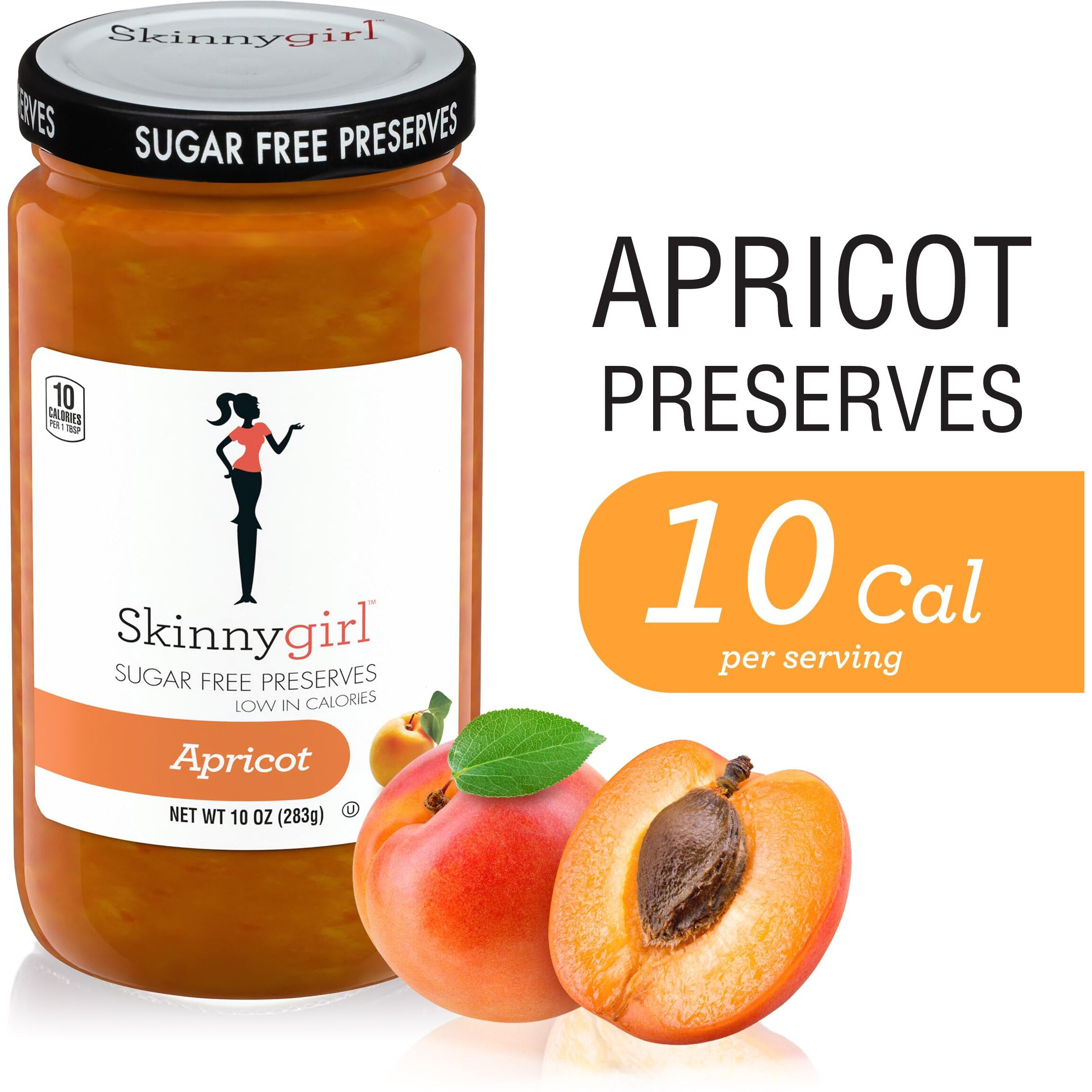 Skinnygirl Sugar Free Kosher Preserves, Apricot, 10 Ounce (Pack Of 6)