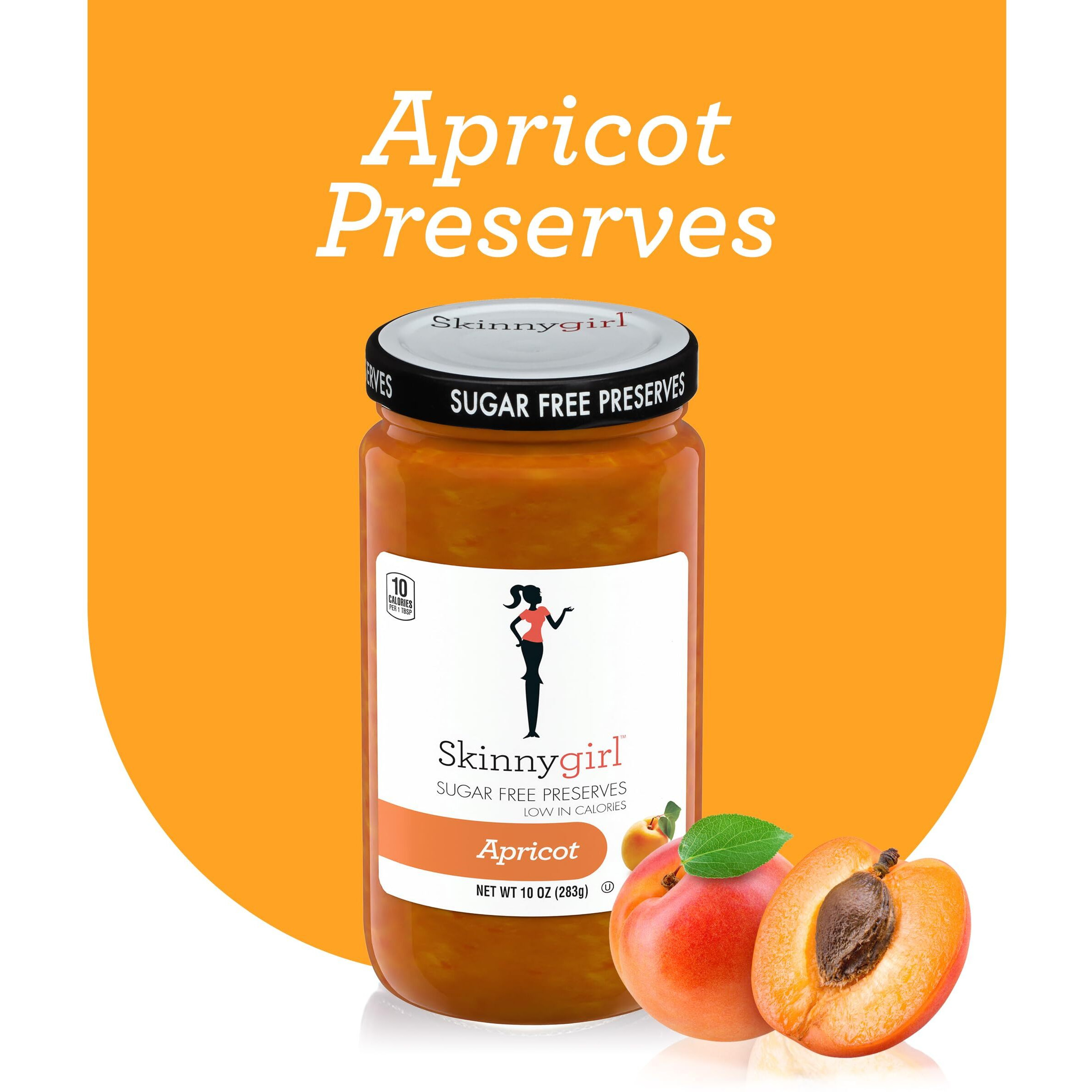 Skinnygirl Sugar Free Kosher Preserves, Apricot, 10 Ounce (Pack Of 6)