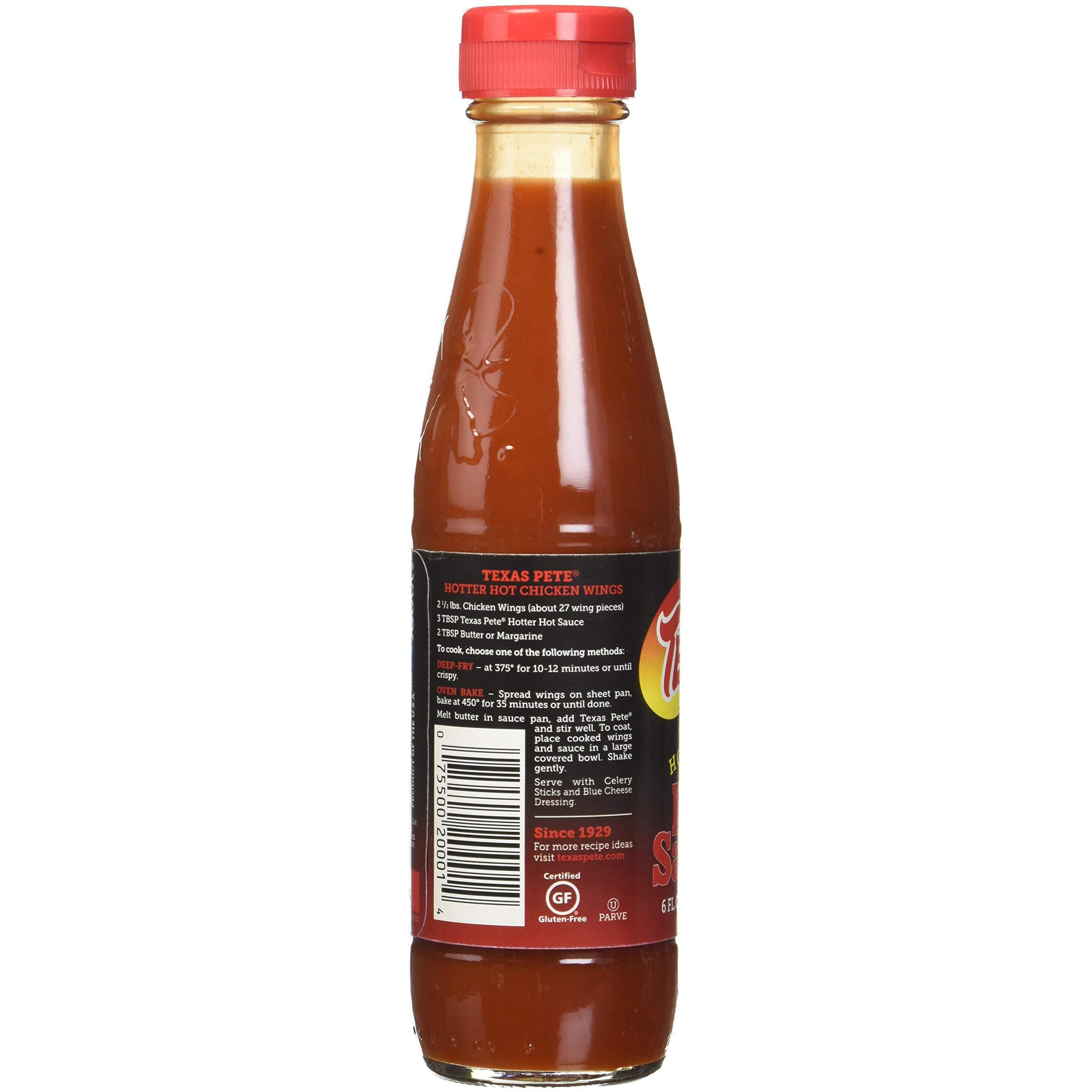 Texas Pete Hotter Hot Sauce, 6 Ounce (4 Bottles)