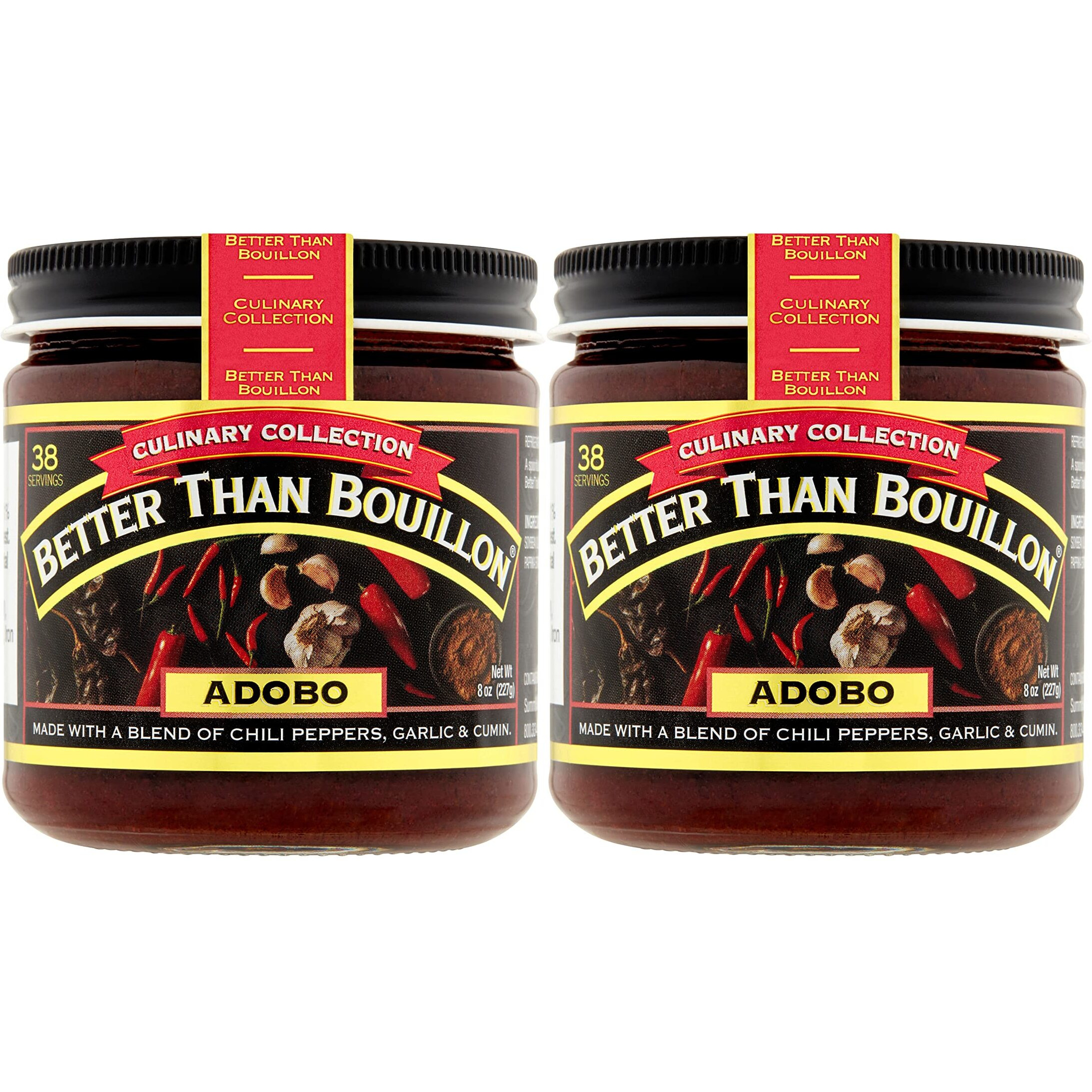 Better Than Bouillon Culinary Collection Base, Adobo Base, Contains 38 Servings Per Jar, 8-Ounce Glass Jar (Pack Of 2)