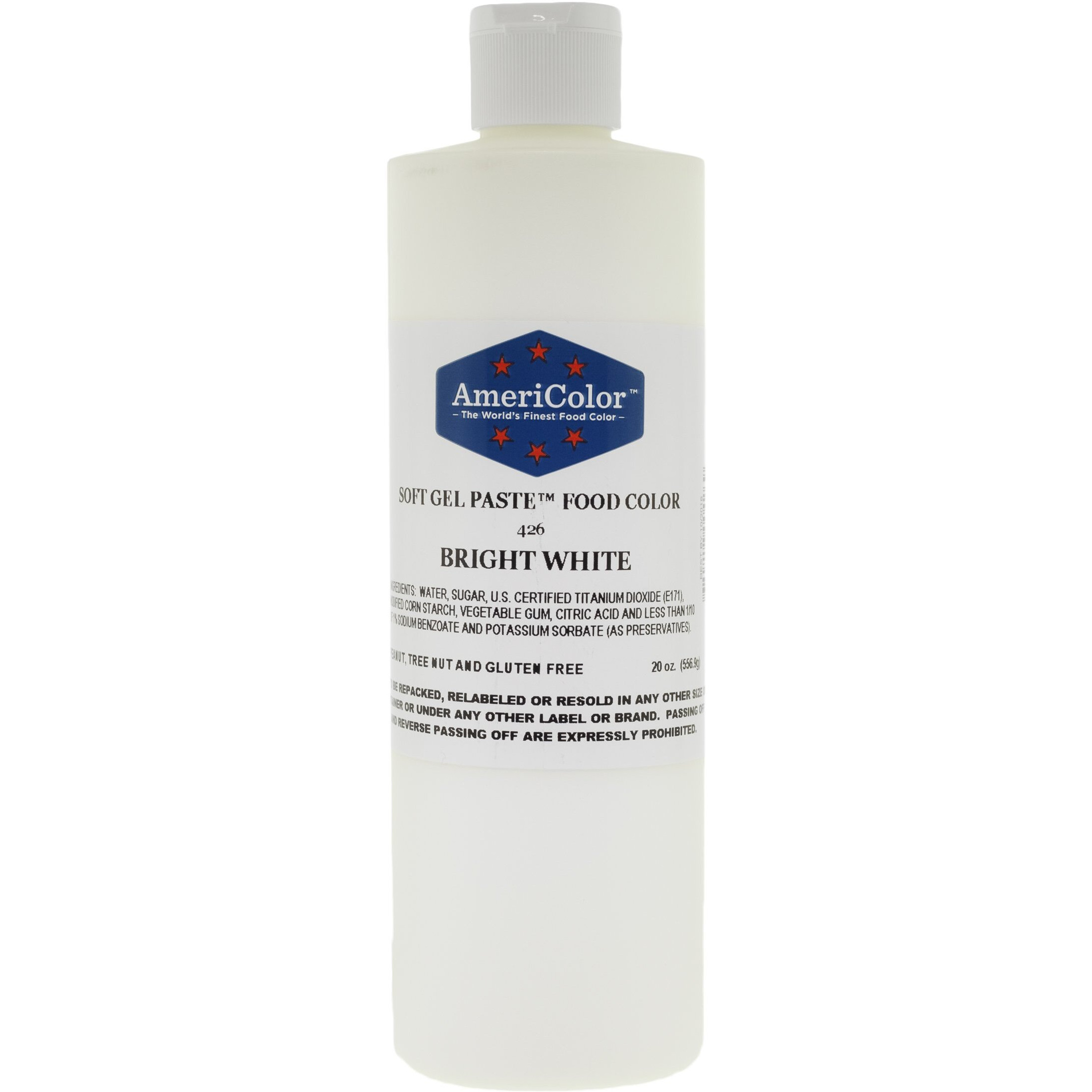 Food Coloring Americolor - Bright White Soft Gel Paste, 20 Ounce