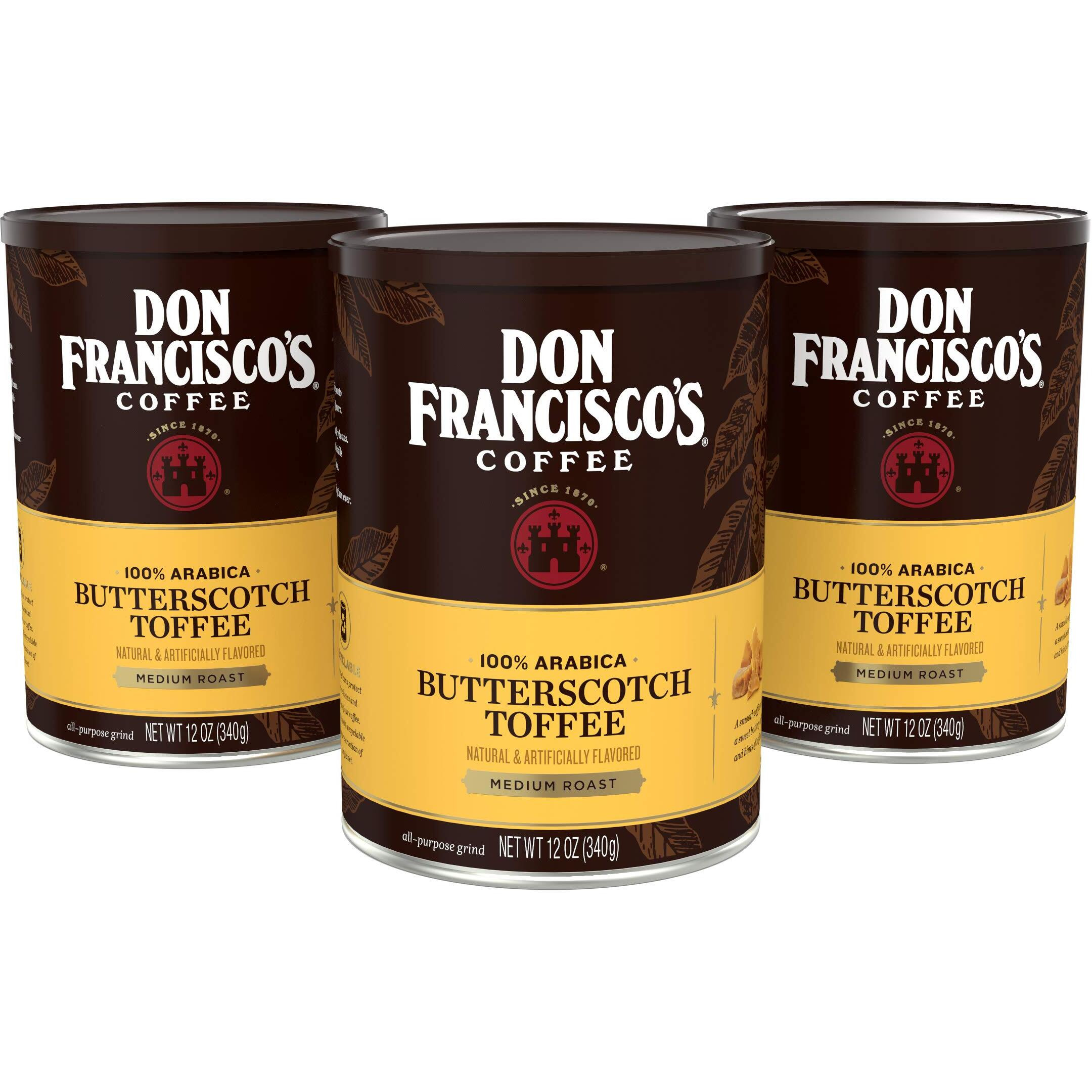 Don Francisco's Butterscotch Toffee Flavored Ground Coffee (3 X 12 Oz Cans)