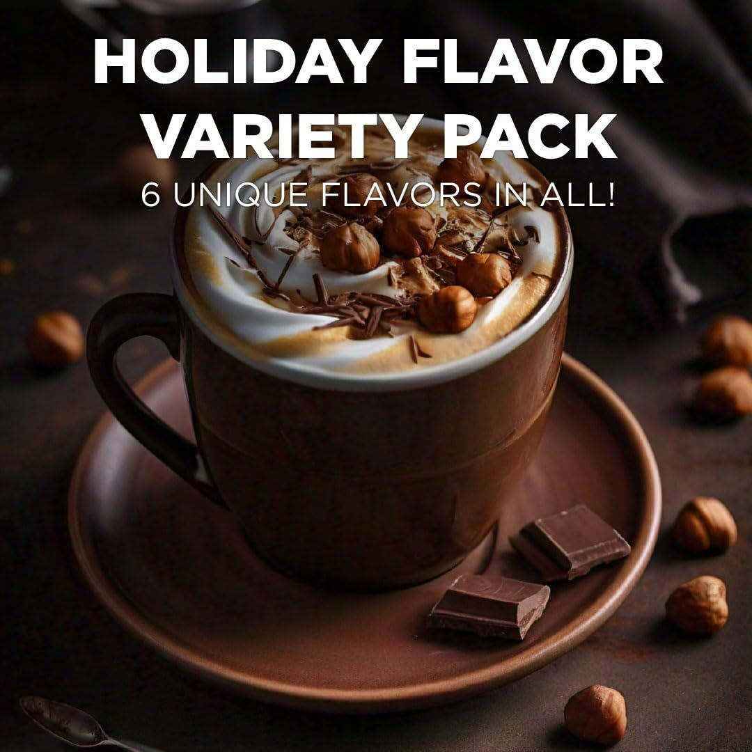 Maud's Holiday Flavored Coffee Pods Variety Pack, 42 Ct | 6 Assorted Blends | 100% Arabica Flavored Coffee | Solar Energy Produced Recyclable Single Serve Pods Compatible With Keurig K-Cup Brewers