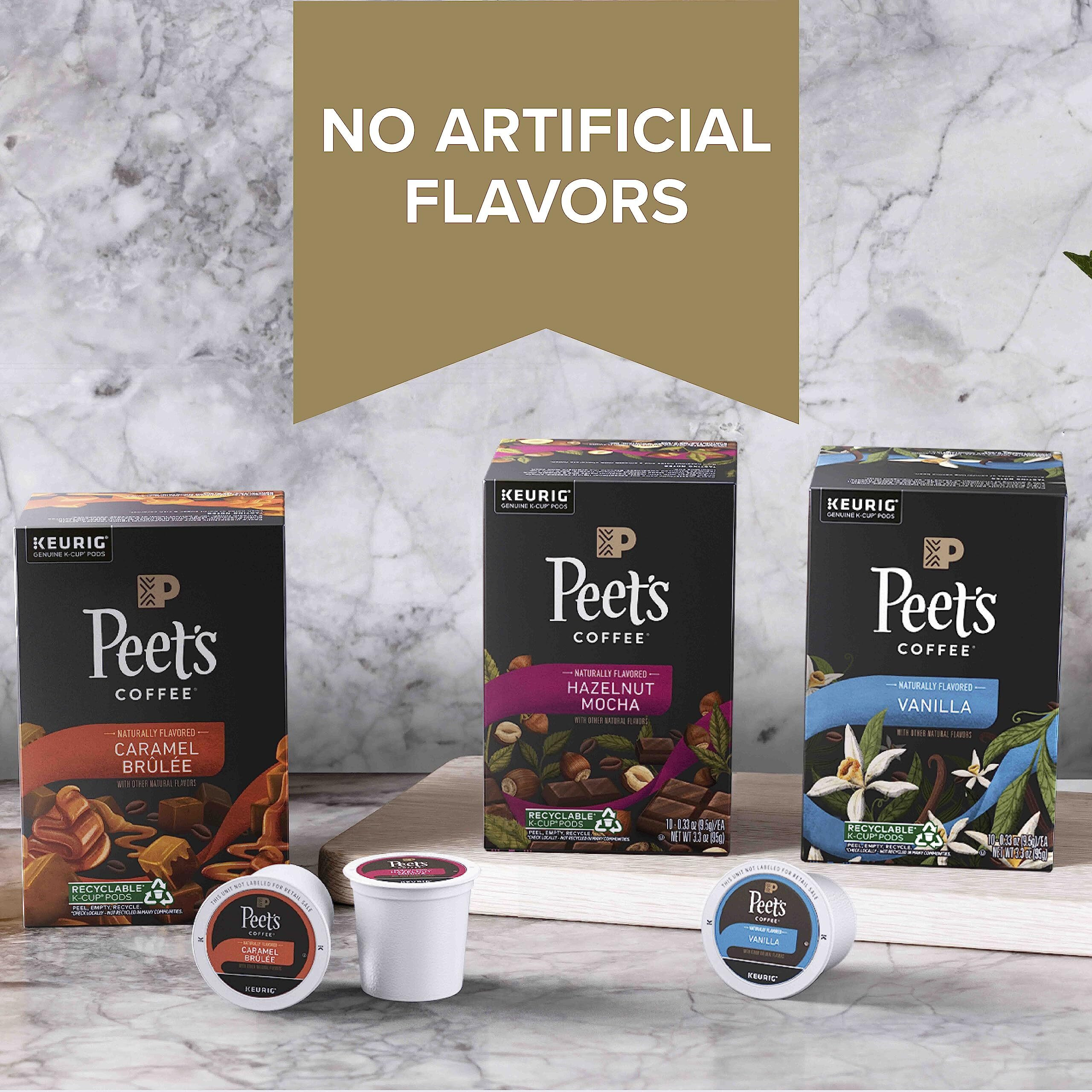 Peet's Coffee Flavored K-Cup Pods, Caramel Brvlve (22 Count) Single Serve Pods Compatible With Keurig Brewers