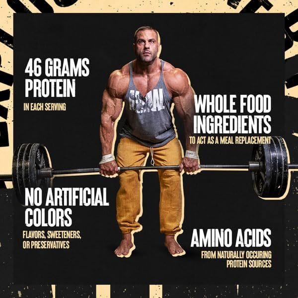 Animal Meal - All Natural High Calorie Meal Shake - Egg Whites, Beef Protein, Pea Protein, Vanilla