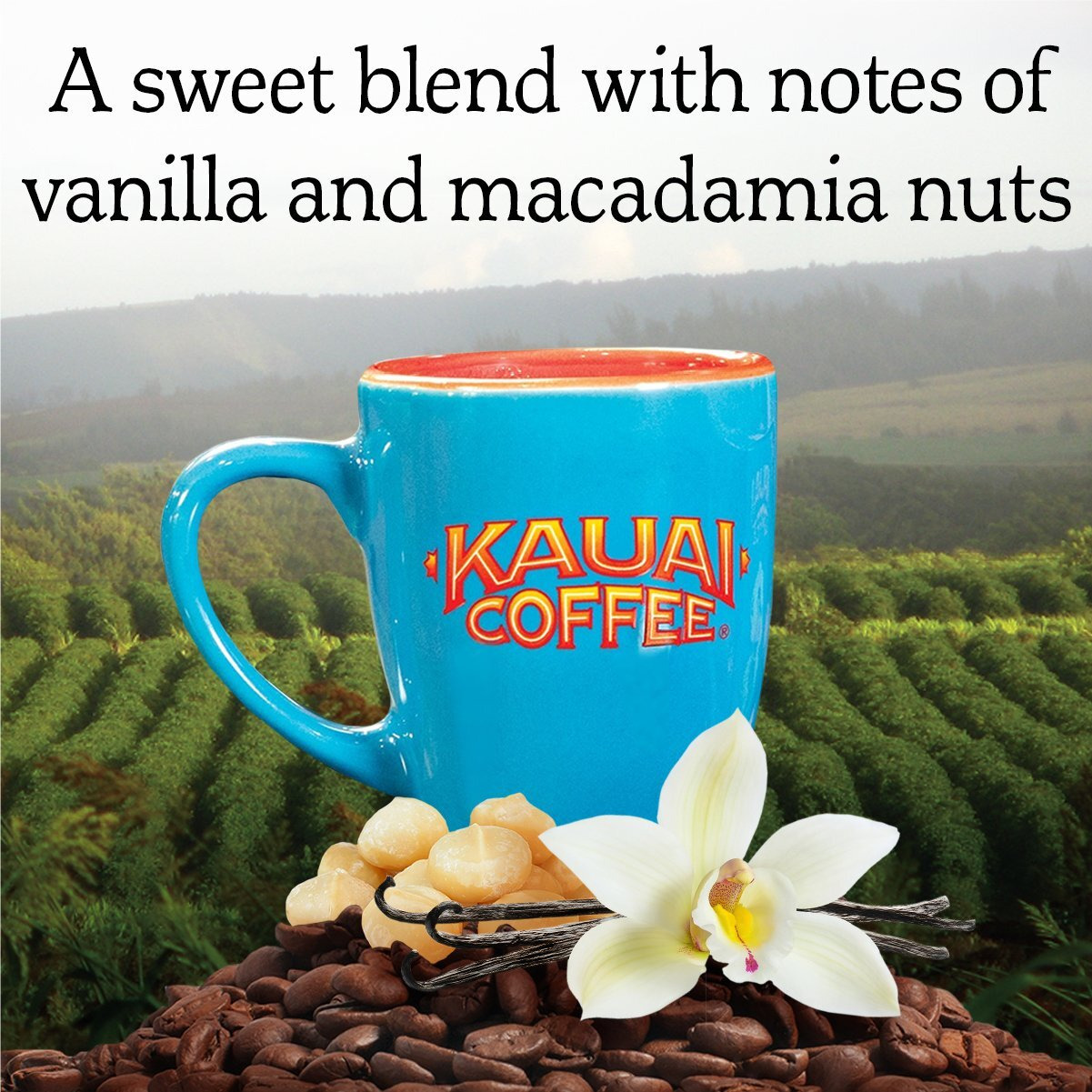Kauai Coffee Vanilla Macadamia Nut, Medium Roast - Ground Coffee, 24 Oz Package