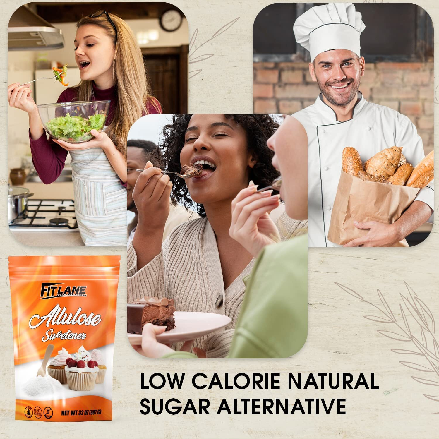 Allulose Sweetener 2 Lbs - Pure Low Calorie Zero Net Carb Natural Keto Sugar Substitute With No Aftertaste - Perfect For Baking And Sweetening Your Favorite Foods - By Fit Lane Nutrition