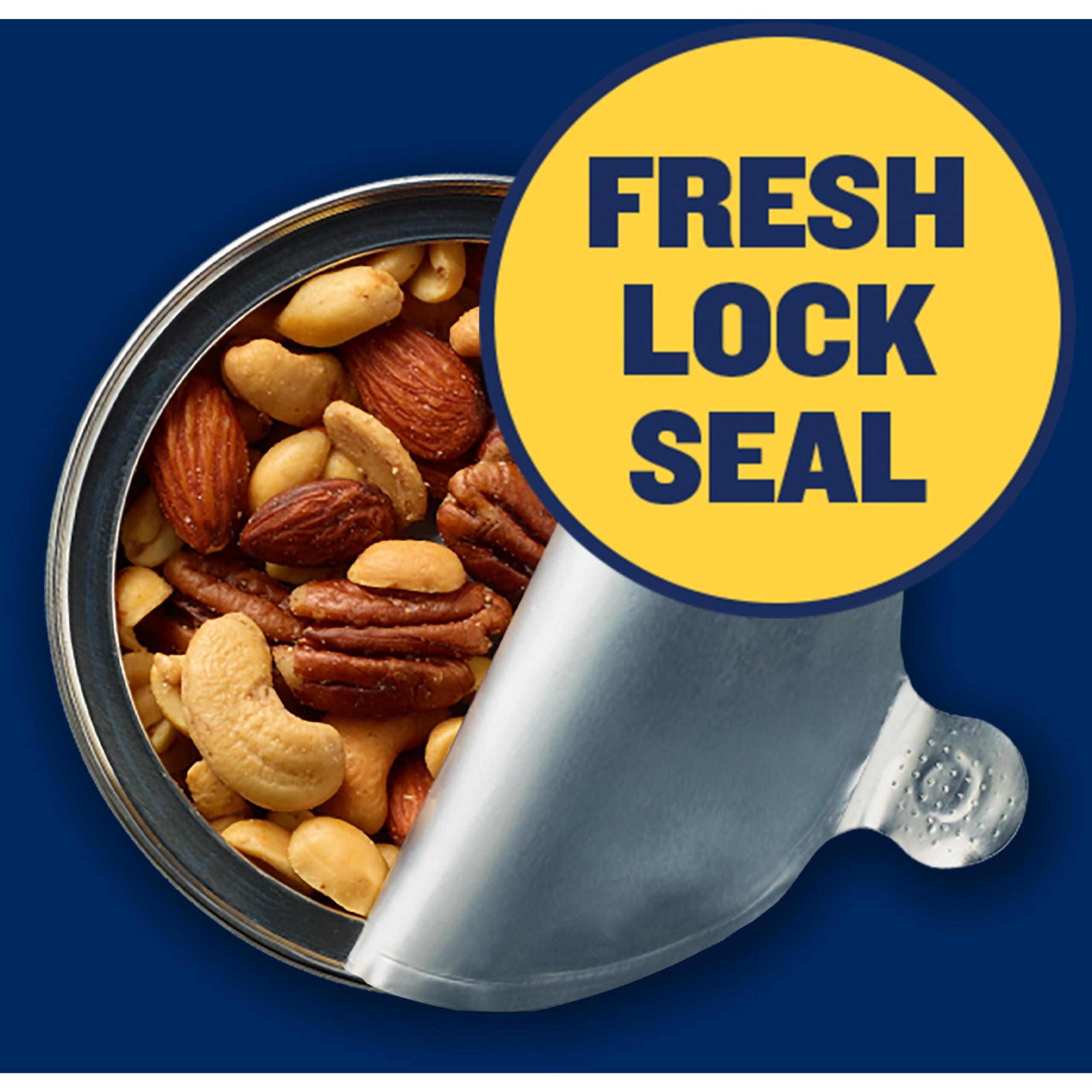 Planters Mixed Nuts (15 Oz Canister) - Variety Mixed Nuts With Less Than 50% Peanuts With Peanuts, Almonds, Cashews, Hazelnuts & Pecans