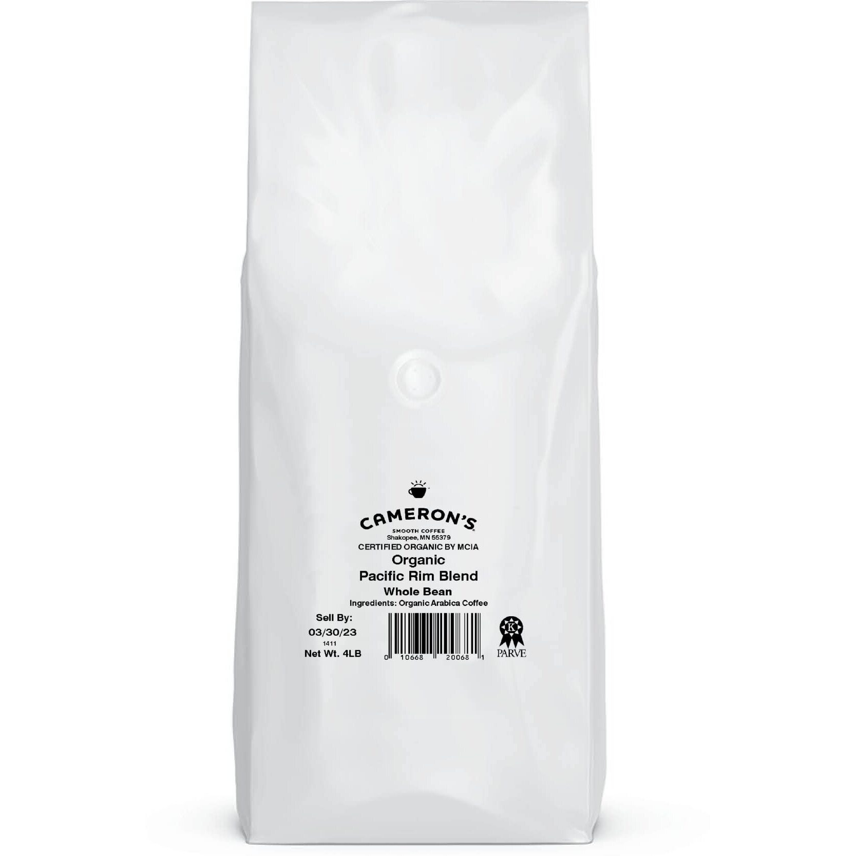 Cameron's Coffee Organic Pacific Rim Blend Whole Bean Coffee, Medium Roast, 100% Arabica, Bulk, 4-Pound Bag, (Pack Of 1)