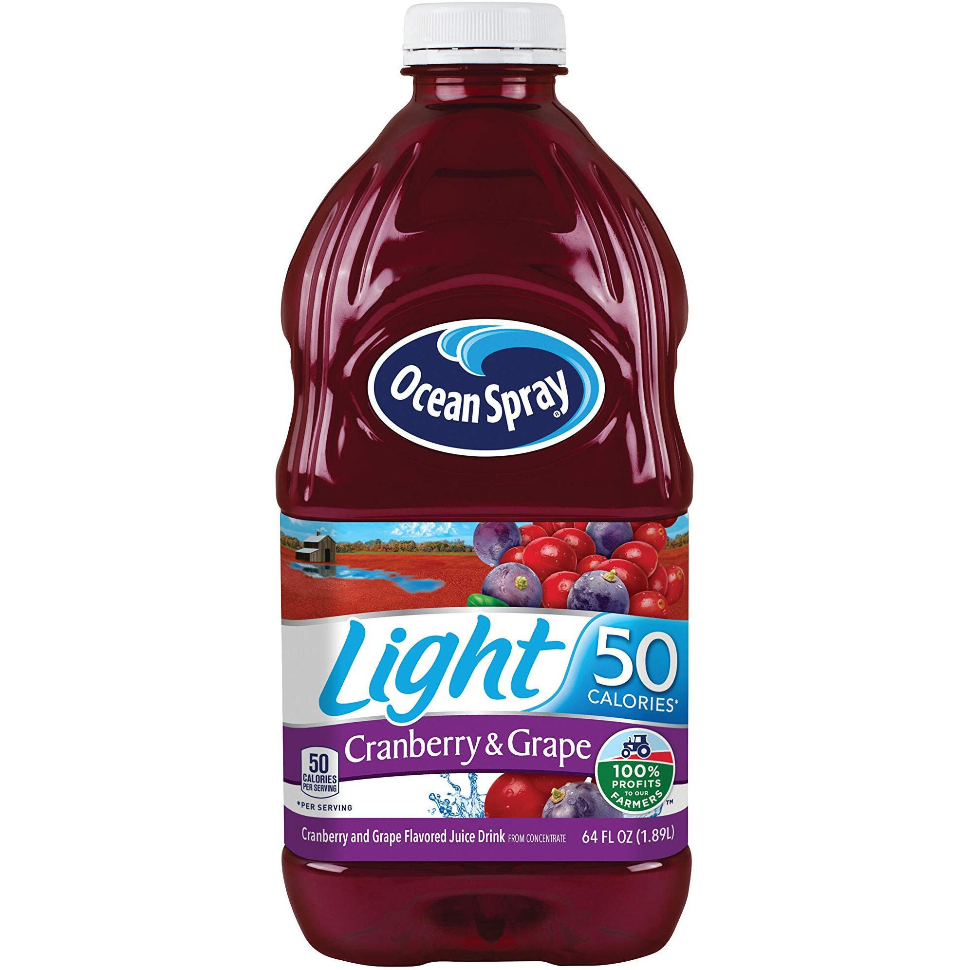 Ocean Spray Cran50 Cranberry Grape Juice Drink, 64 Fl Oz Bottle (Pack Of 8)