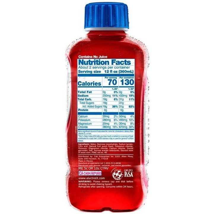 Electrolit 12 Pack (Fruit Punch)