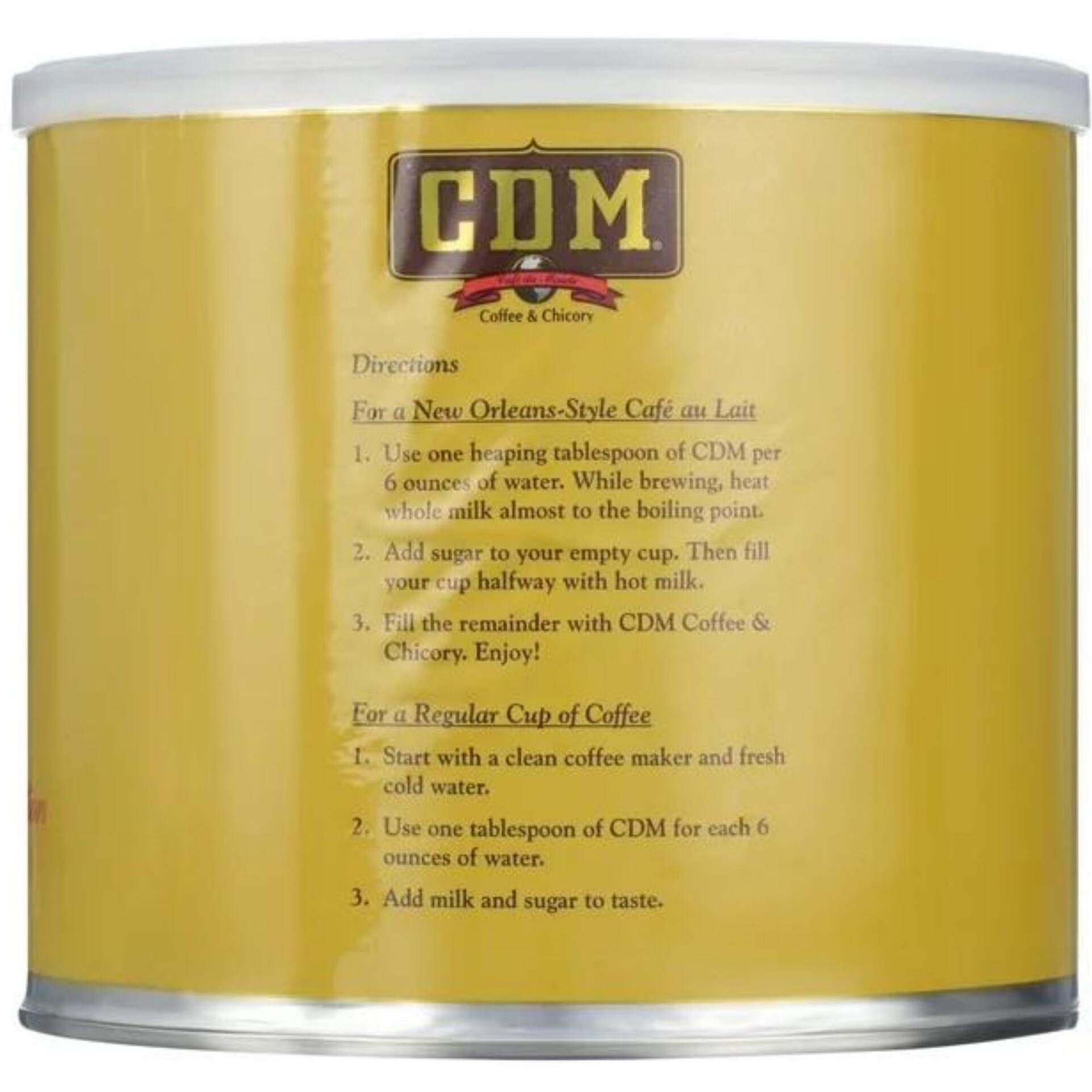 Cdm Ground Coffee & Chicory Regular Grind, 34.5Oz Can (Pack Of 1)