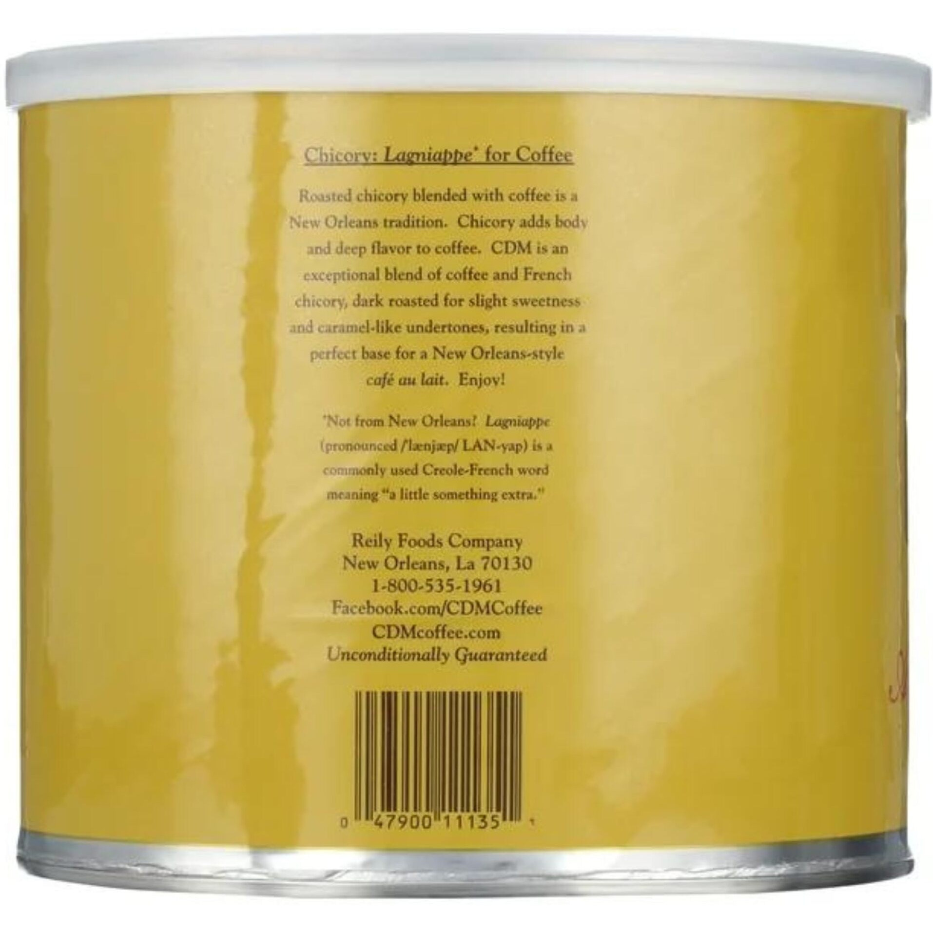 Cdm Ground Coffee & Chicory Regular Grind, 34.5Oz Can (Pack Of 1)