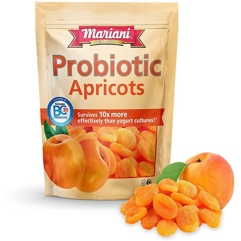 Mariani Probiotic Dried Apricots, Gluten Free, Vegan, No Preservatives - Healthy Snack For Kids & Adults, 6Oz