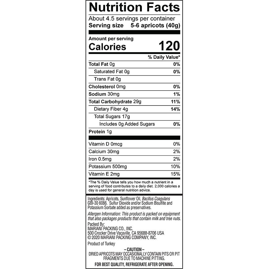 Mariani Probiotic Dried Apricots, Gluten Free, Vegan, No Preservatives - Healthy Snack For Kids & Adults, 6Oz