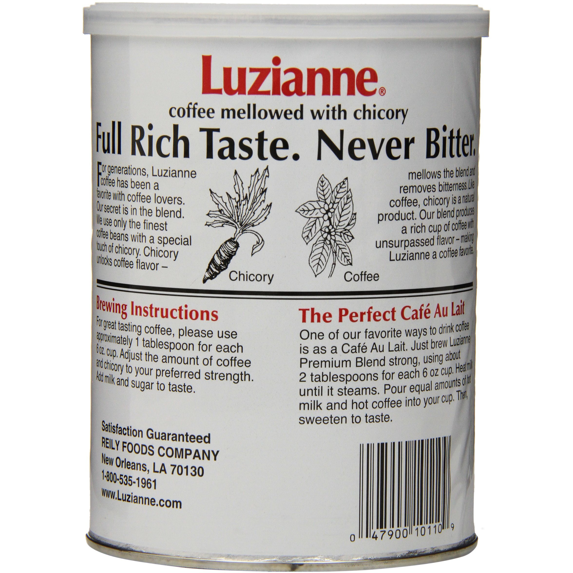 Luzianne Premium Blend Ground Coffee & Chicory, 16Oz Canister (Pack Of 3)