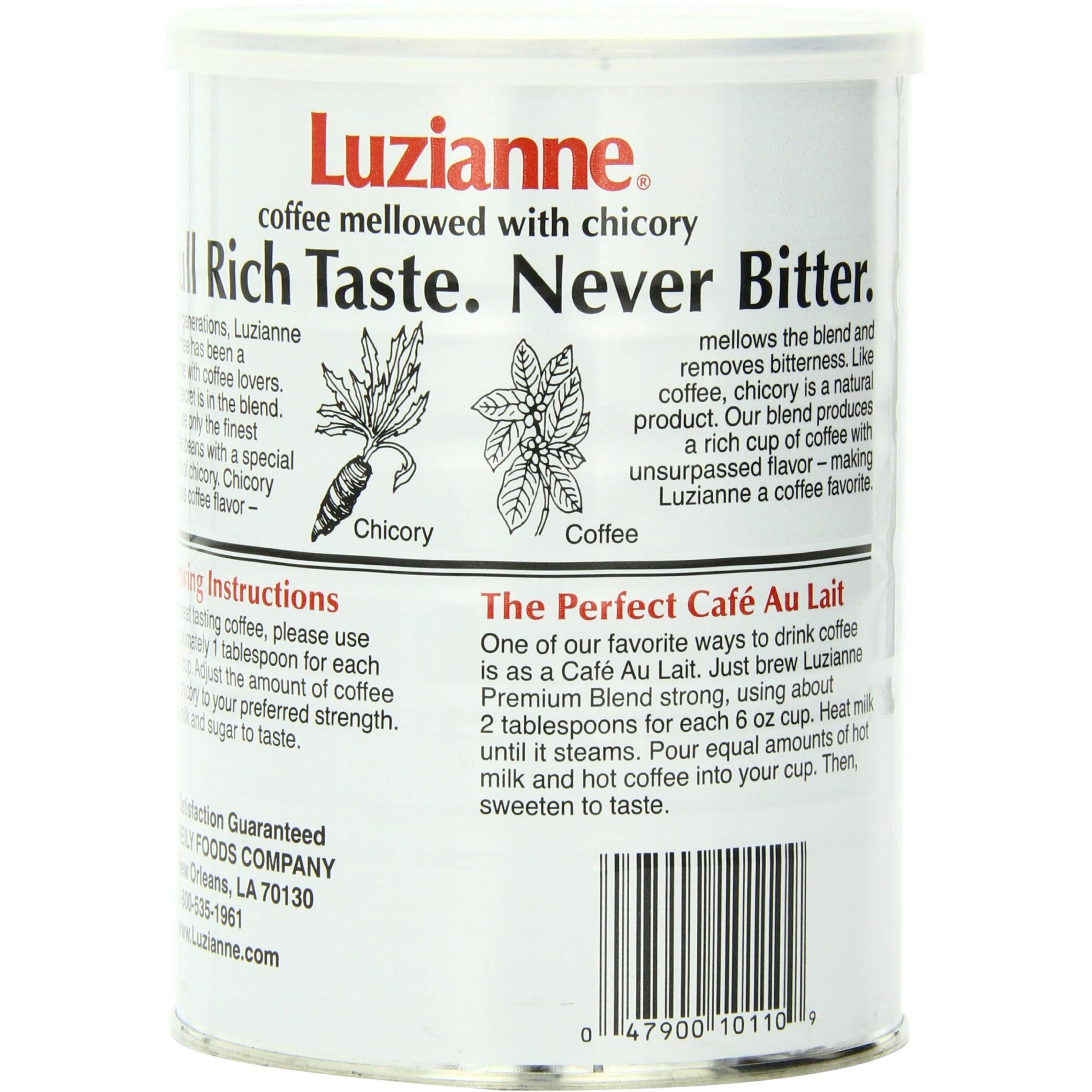 Luzianne Premium Blend Ground Coffee & Chicory, 16Oz Canister (Pack Of 3)