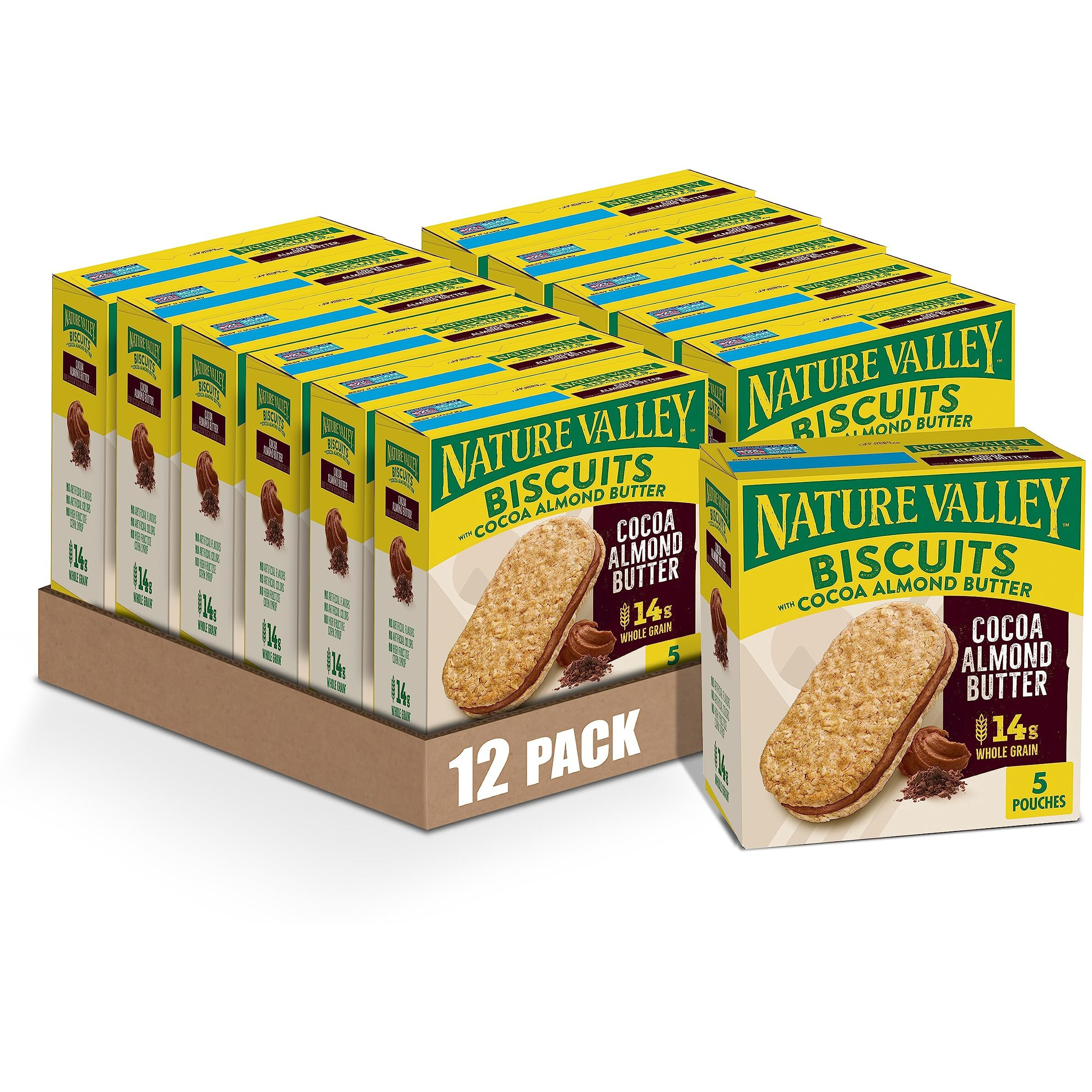 Nature Valley Biscuits With Cocoa Almond Butter Filling, 5 Ct, 6.75 Oz (Pack Of 12)
