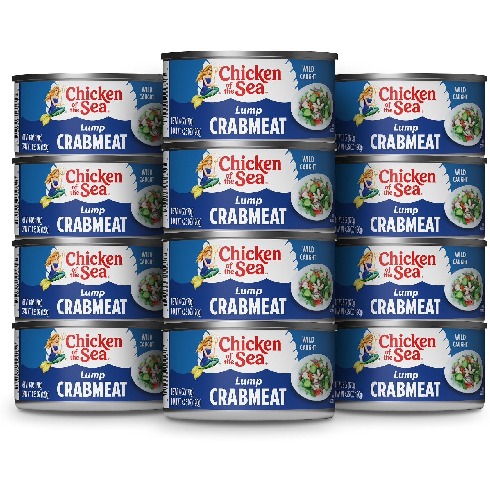 Chicken Of The Sea Lump Crab Meat, 6 Ounce Cans (Pack Of 12), High In Calcium, Wild Caught Canned Lump Crabmeat