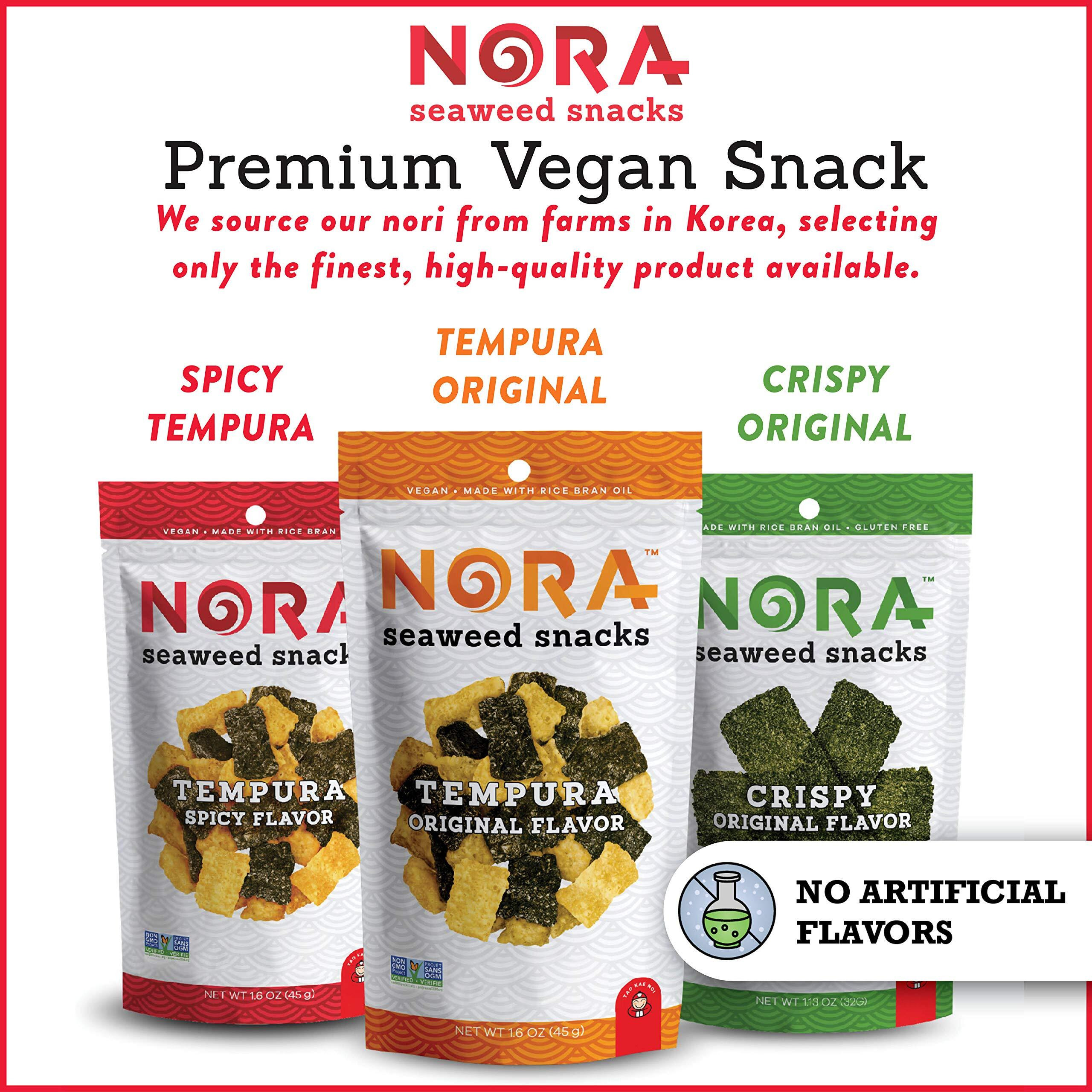 Crispy Seaweed Snacks By Nora | Asian Snacks | Taster's Variety Pack | Low-Sugar, Vegan, Non-Gmo Verified | 6-Pack