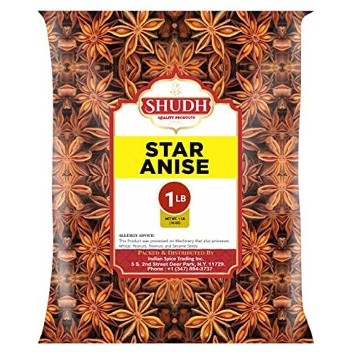 Star Anise Whole 1 Lb | Seeds Pods ~ All Natural | Vegan | Gluten Friendly | Non-Gmo | Whole Chinese Anise Star Pods Sun Dried Spice, Anis Estrella/Badian Khatai/ Illicium Verum, Widely Used For Baking, Cooking, And Tea