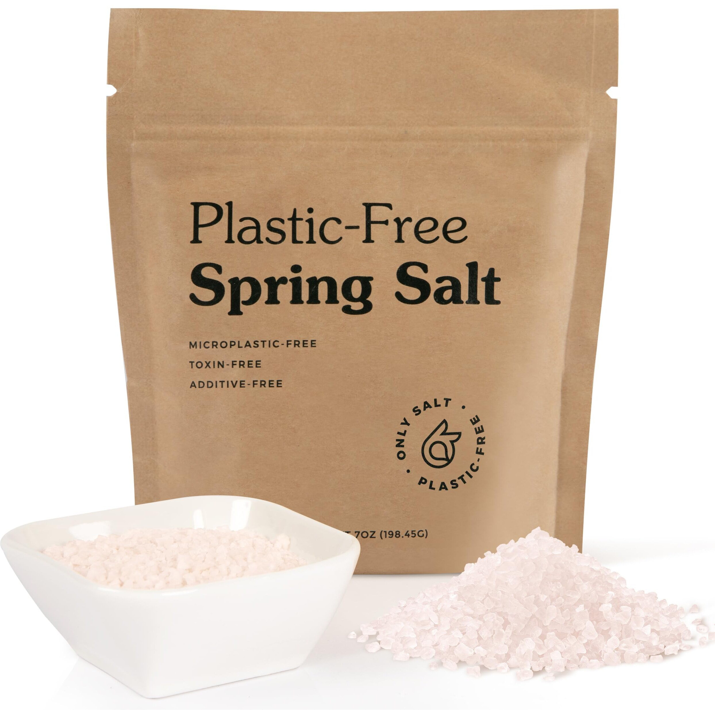 Only Ancient Spring Salt From Andes Mountains, Coarse Grain Rock & Sea Salt Hybrid With High Mineral Content, Kosher Salt For Cooking, Electrolyte Drinks & Healthy Lifestyle, 7 Oz Bag