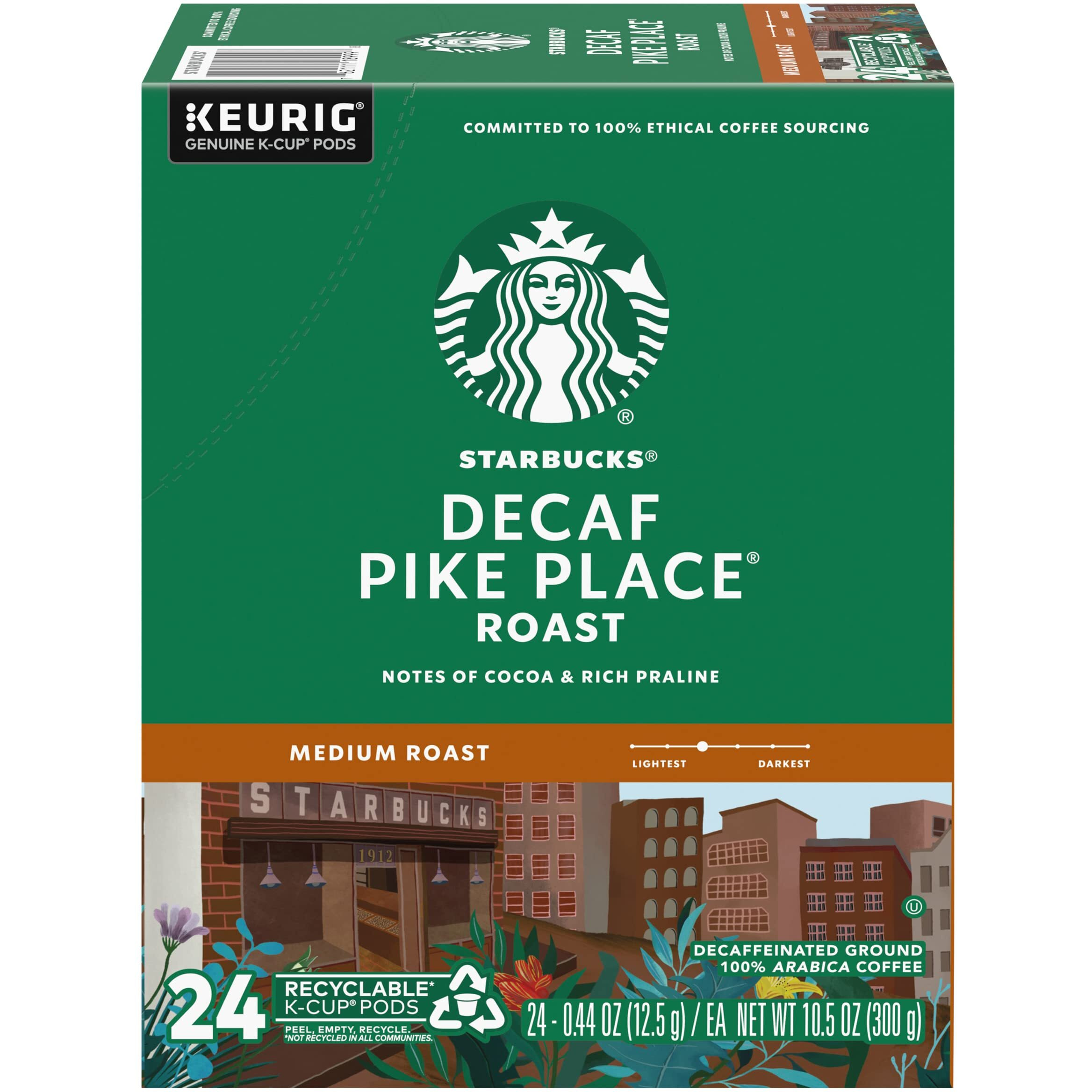 Starbucks Decaf Pike Place Roast K Cups, 72 Count (3 Boxes Of 24 K-Cups)