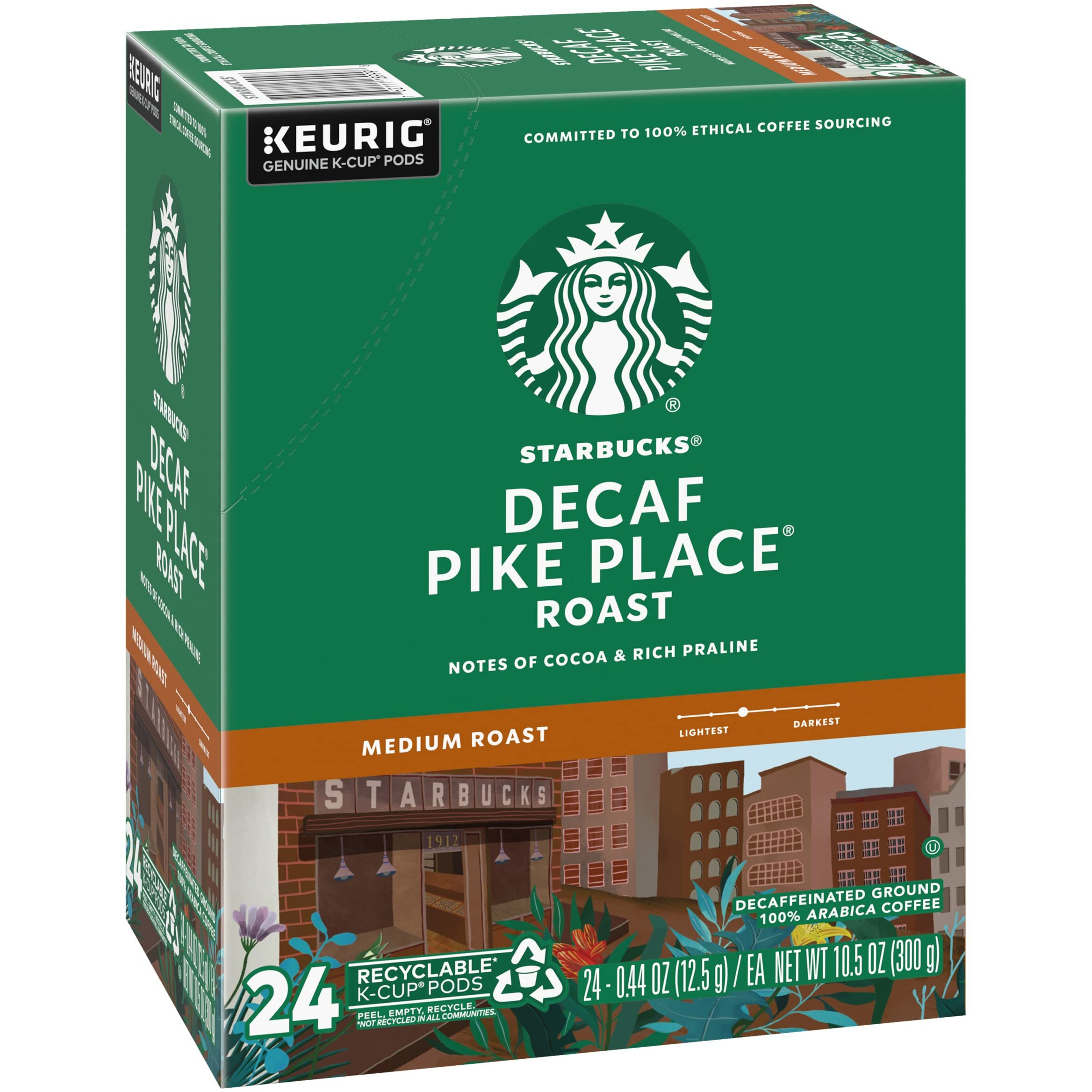 Starbucks Decaf Pike Place Roast K Cups, 72 Count (3 Boxes Of 24 K-Cups)
