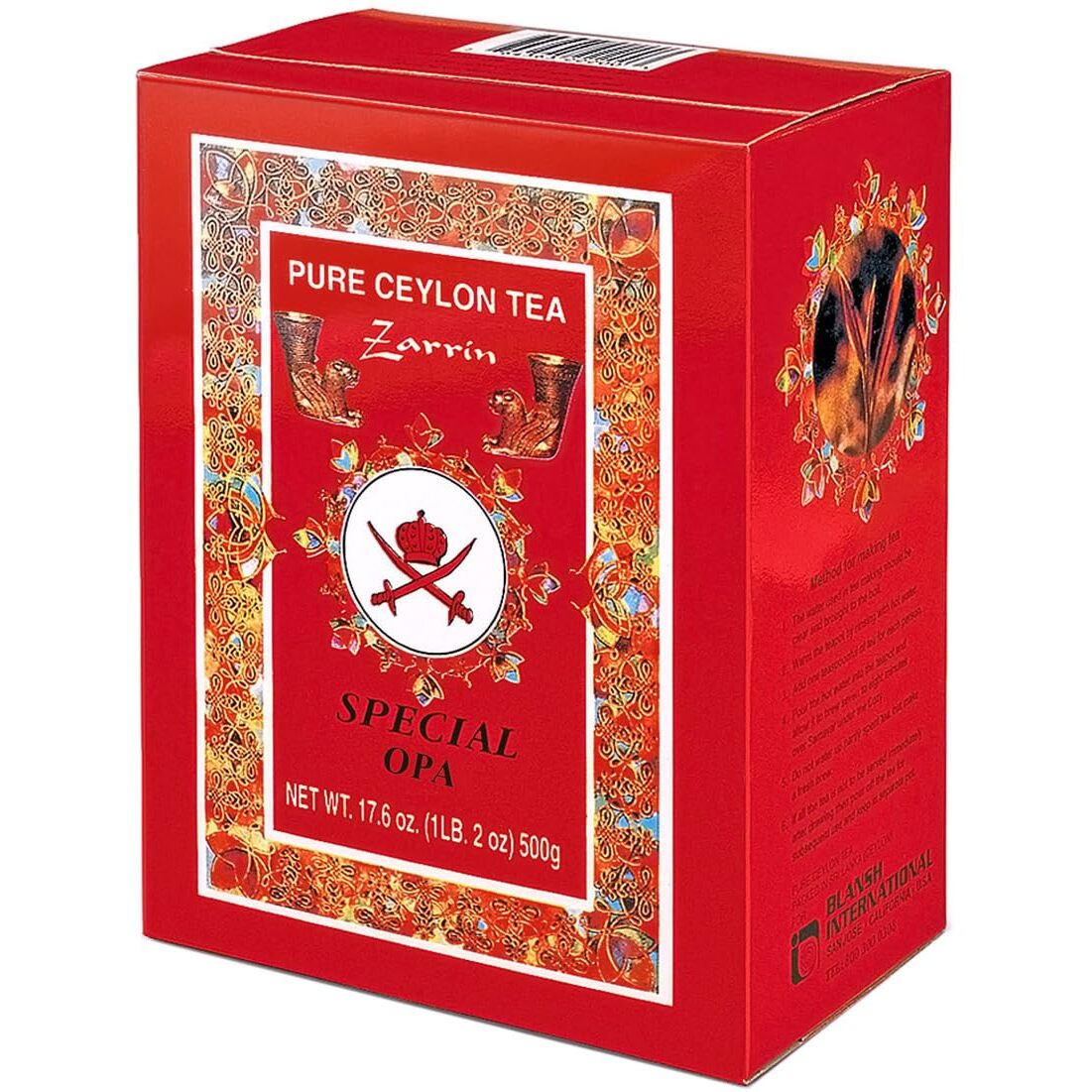 Zarrin - Pure Ceylon Tea Opa, Orange Pekoe A, 1Lb (454G), Loose Leaf Tea