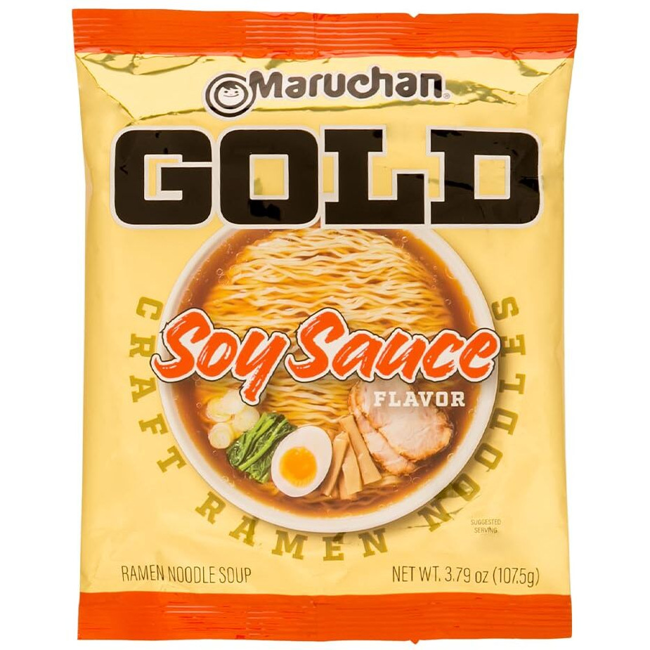 Maruchan Gold Soy Sauce Craft Ramen Noodles, 3.79 Oz, Pack Of 5