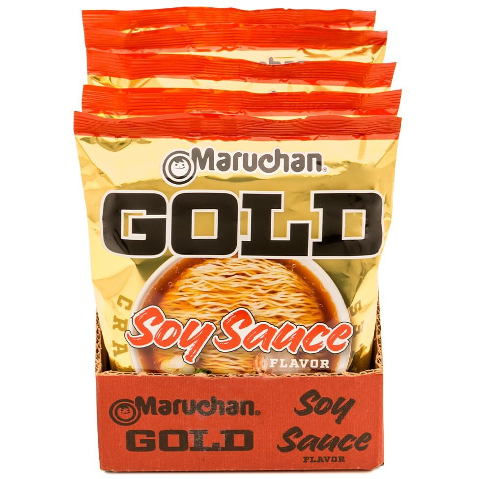 Maruchan Gold Soy Sauce Craft Ramen Noodles, 3.79 Oz, Pack Of 5