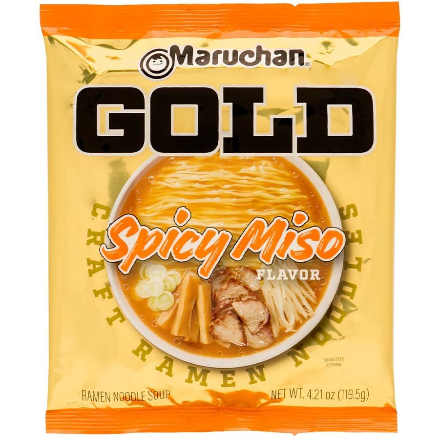 Maruchan Gold Spicy Miso Craft Ramen Noodles, Restaurant Quality Instant Ramen, 4.21 Oz, 5 Count