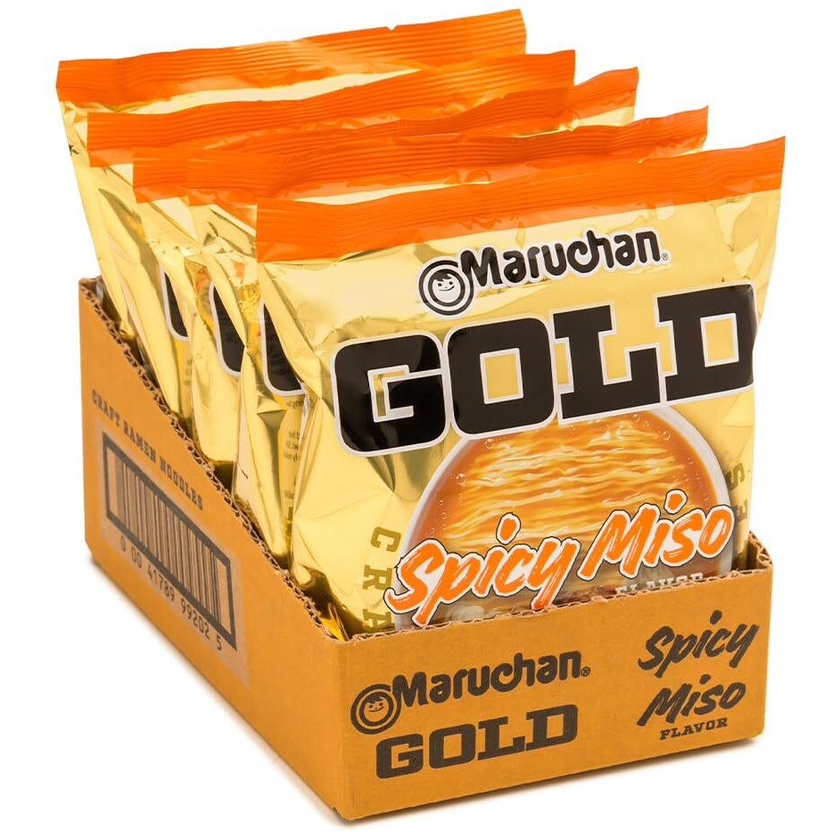 Maruchan Gold Spicy Miso Craft Ramen Noodles, Restaurant Quality Instant Ramen, 4.21 Oz, 5 Count