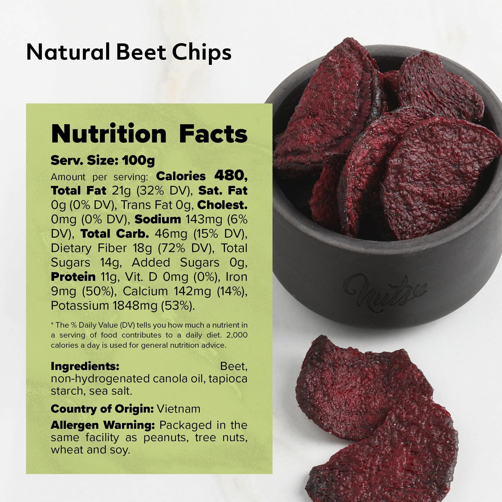 Nuts U.S. - Beet Chips | Sea-Salted | No Color Added And No Sugar Added | All Natural | Delicious And Healthy | Bulk Chips (Beet Chips, 2.2 Lbs)