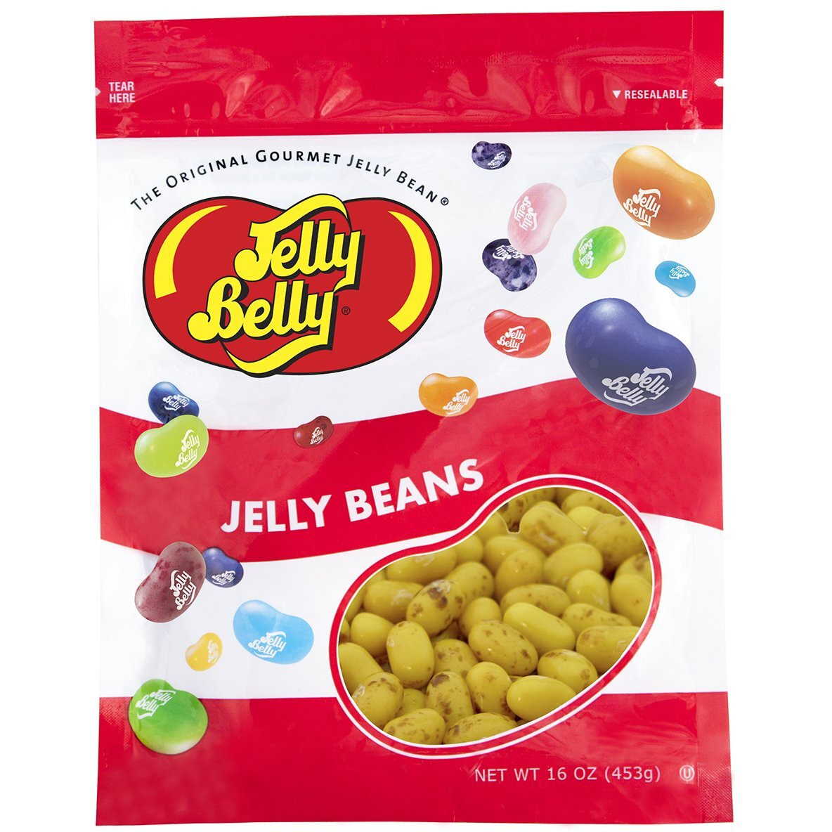 Jelly Belly Top Banana Jelly Beans - 1 Pound (16 Ounces) Resealable Bag - Genuine, Official, Straight From The Source