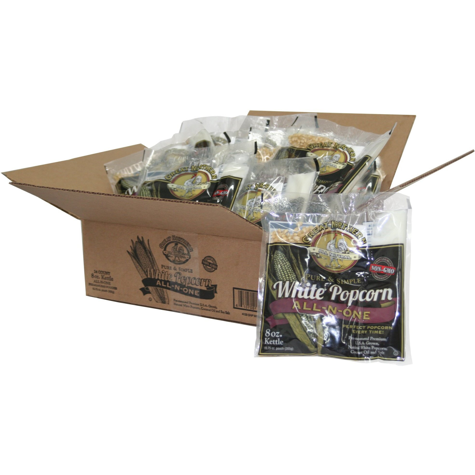 Great Northern Popcorn White Popcorn 8 Oz 24 Pack