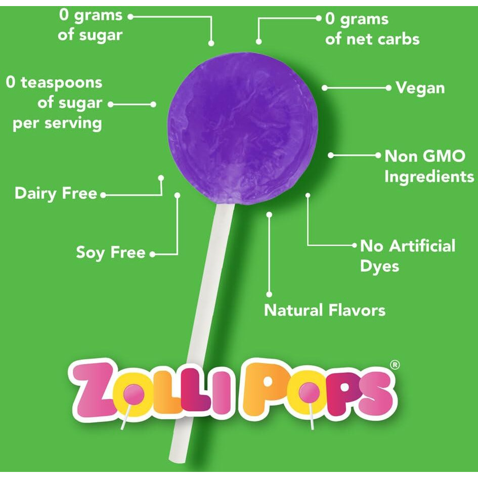 Zolli Vitamin C Sugar-Free Keto Lollipops - Immune Boosting, Natural Fruit Flavor, Vegan, Gluten-Free, 8 Oz. - Support Your Immune System With Tasty And Healthy Lollipops