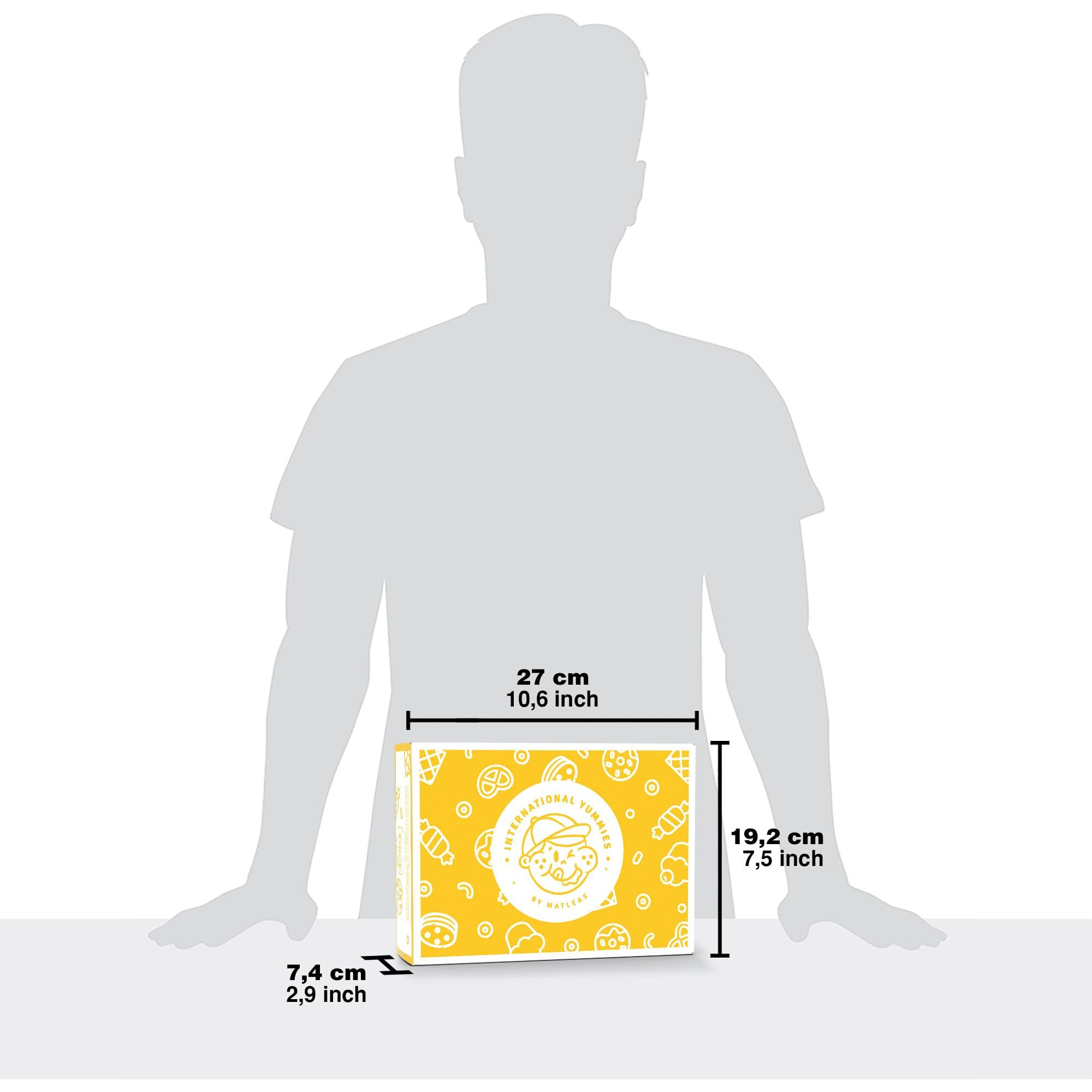 Maxi International Snack Box | Premium Exotic Foreign Snacks | Unique Snack Food Gifts Included | Saffran Yellow Theme | Candies From Around The World | 20 Full-Size + 1 Bonus Snacks