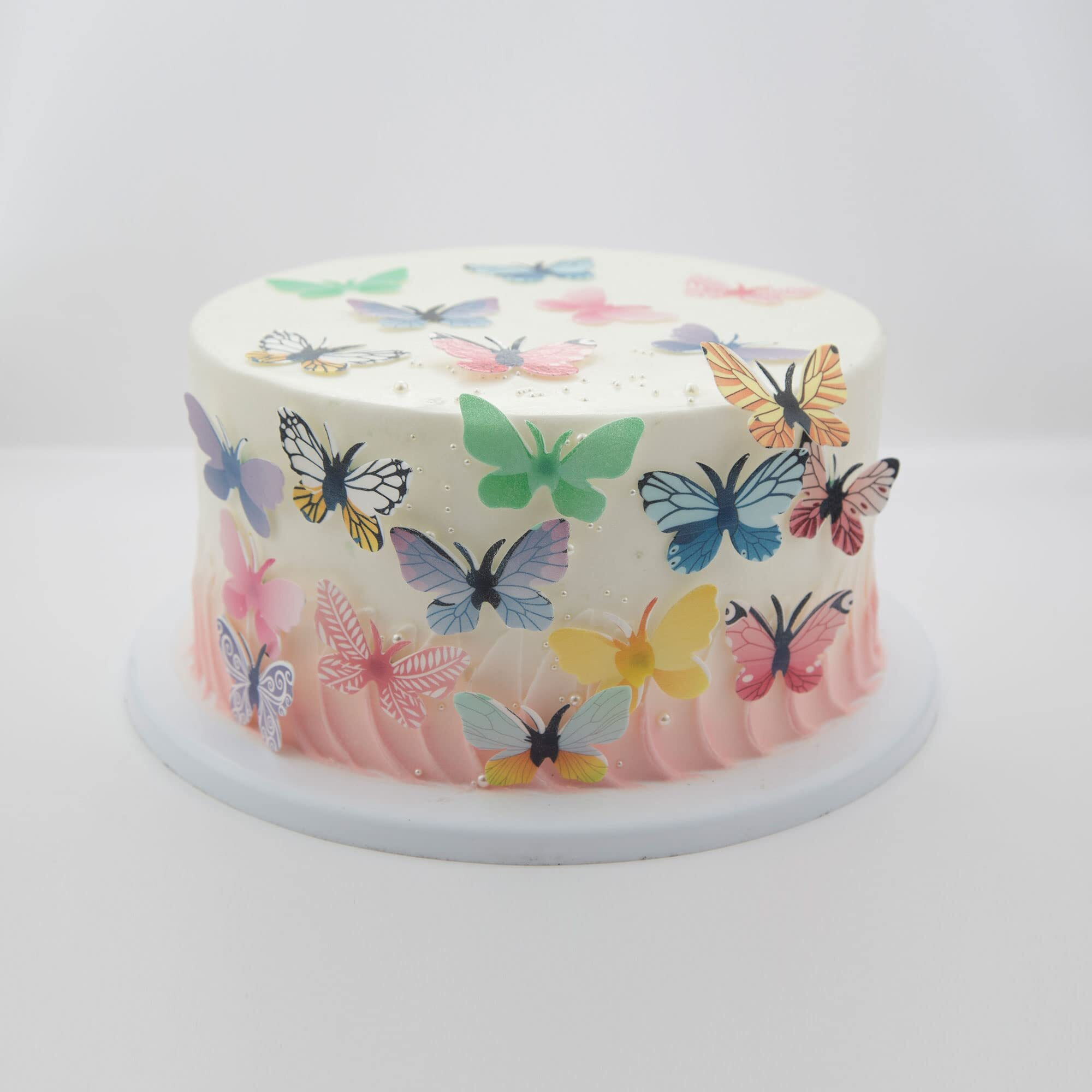 Gyufise 72Pcs Edible Butterfly Cupcake Toppers 3D Colorful Cake Realistic Butterfly Dessert Decoration For Birthday Party Wedding Food Decorations Mixed Size