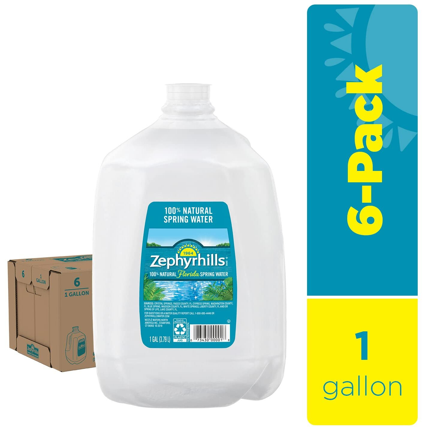 Zephyrhills Spring Water Case Bundles (1 Gallon Case Of 6-2 Cases)