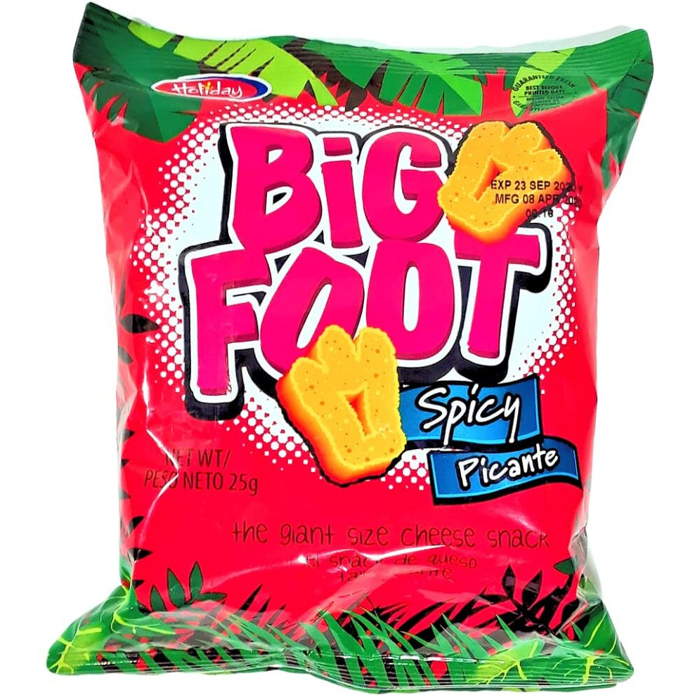 Holiday Big Foot, The Giant Cheese Snack, Spicy, 25G. (Pack Of 12)
