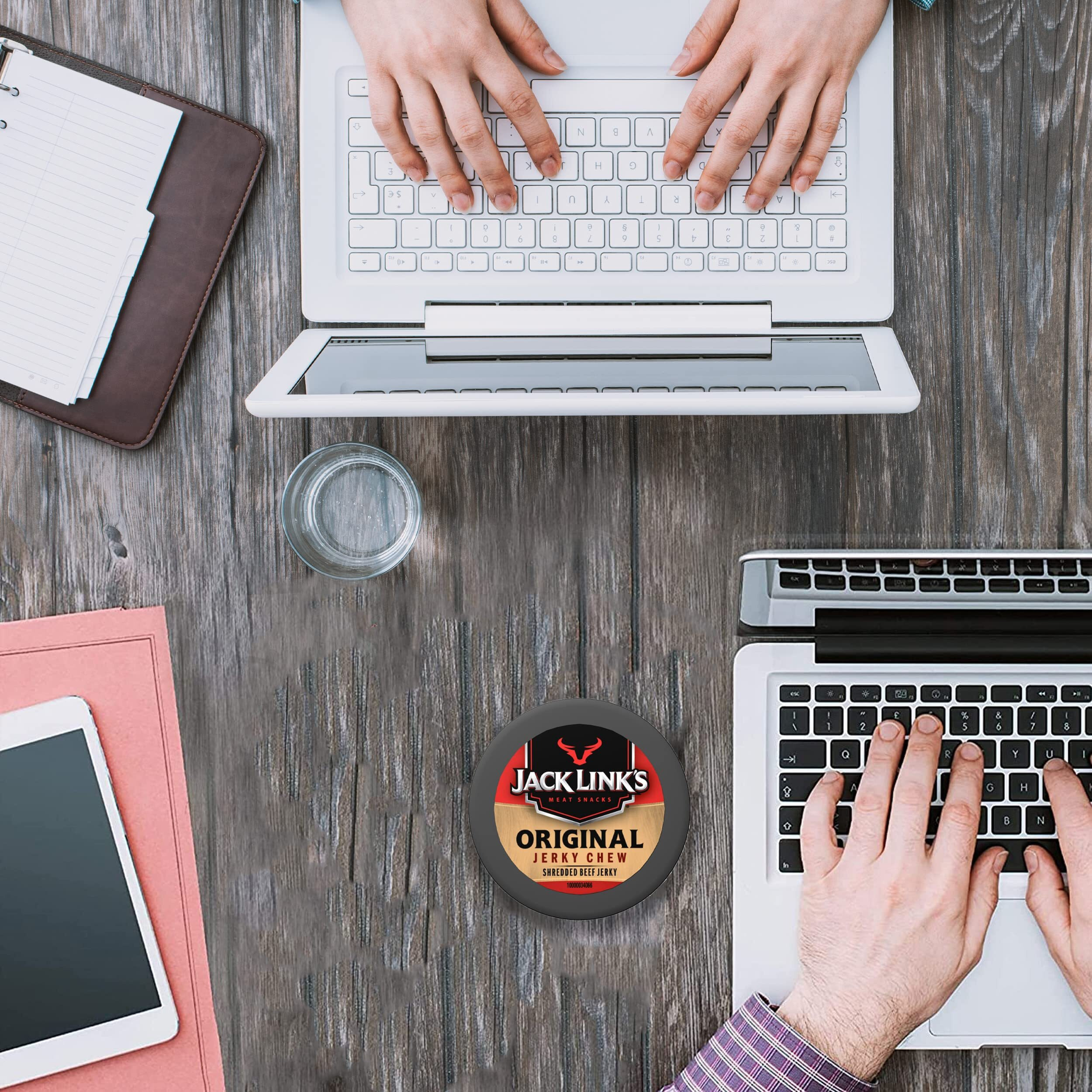 Jack Link's Beef Jerky Chew,Original,Bulk Pack - Shredded Beef Jerky,Made With Premium Beef,0.32 Oz Per Snack Tin,23.04 Oz Total (Pack Of 72)