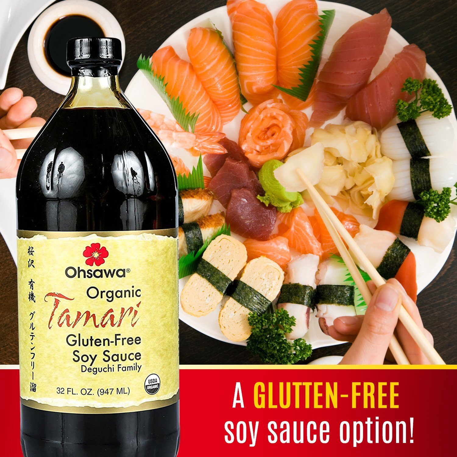 Ohsawa Organic Wheat-Free Tamari Soy Sauce, 32 Fl Oz