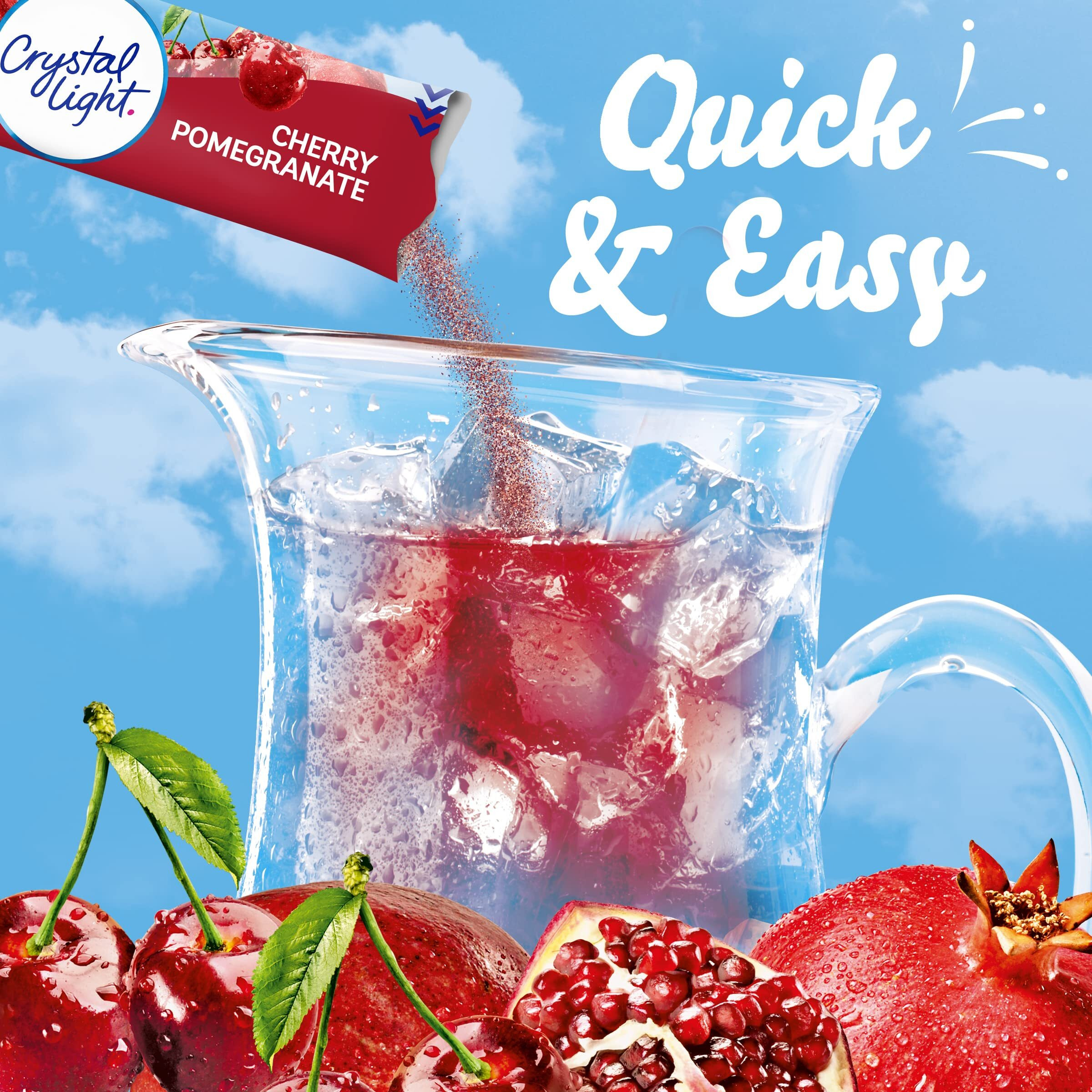 Crystal Light Sugar-Free Cherry Pomegranate Naturally Flavored Powdered Drink Mix 5 Count Pitcher Packets