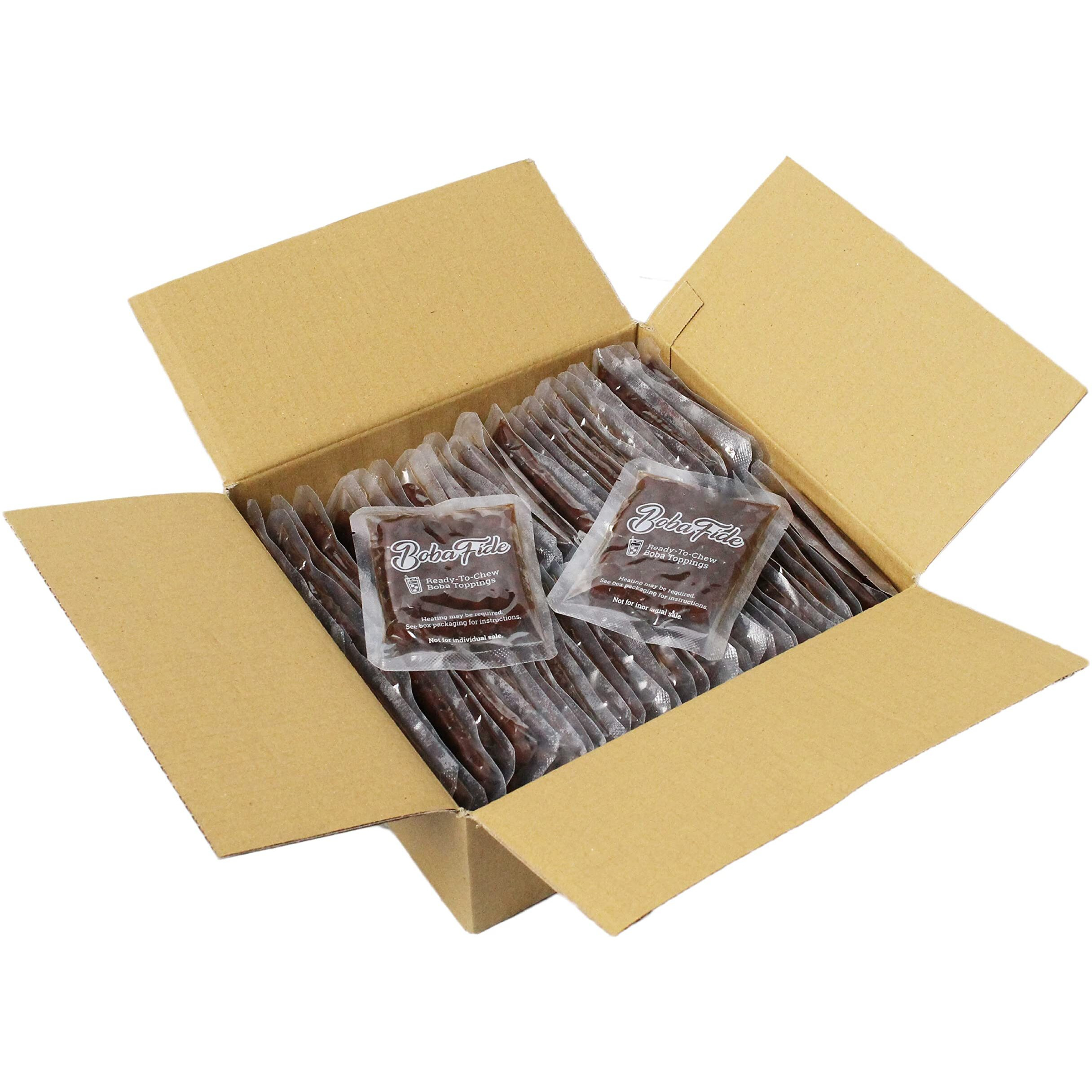 Boba Fide Instant Brown Sugar Boba Tapioca Pearls Bulk, 60 Packets Of Black Tapioca Pearls In Brown Sugar Syrup For Boba Bubble Milk Tea Kit, Ready In 25 Sec, No Preservatives, Gluten, Or Corn Syrup