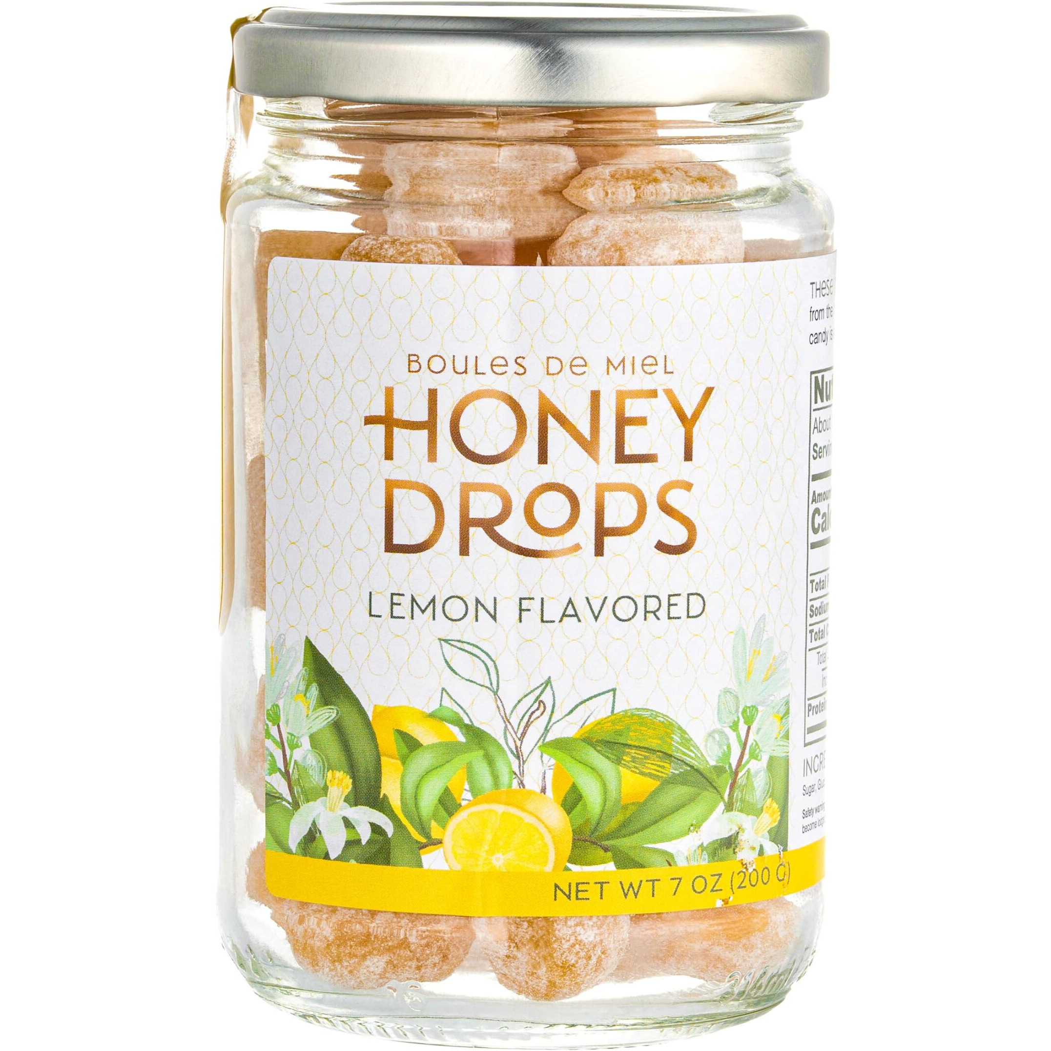 Gourmanity Honey Candy Lemon Drops, Surprise Lemon Flavored Honey Filling, Soothing & Sweet Treat, Carefully Crafted With Natural Honey, Made In Provence, France, 7Oz (Pack Of 2)