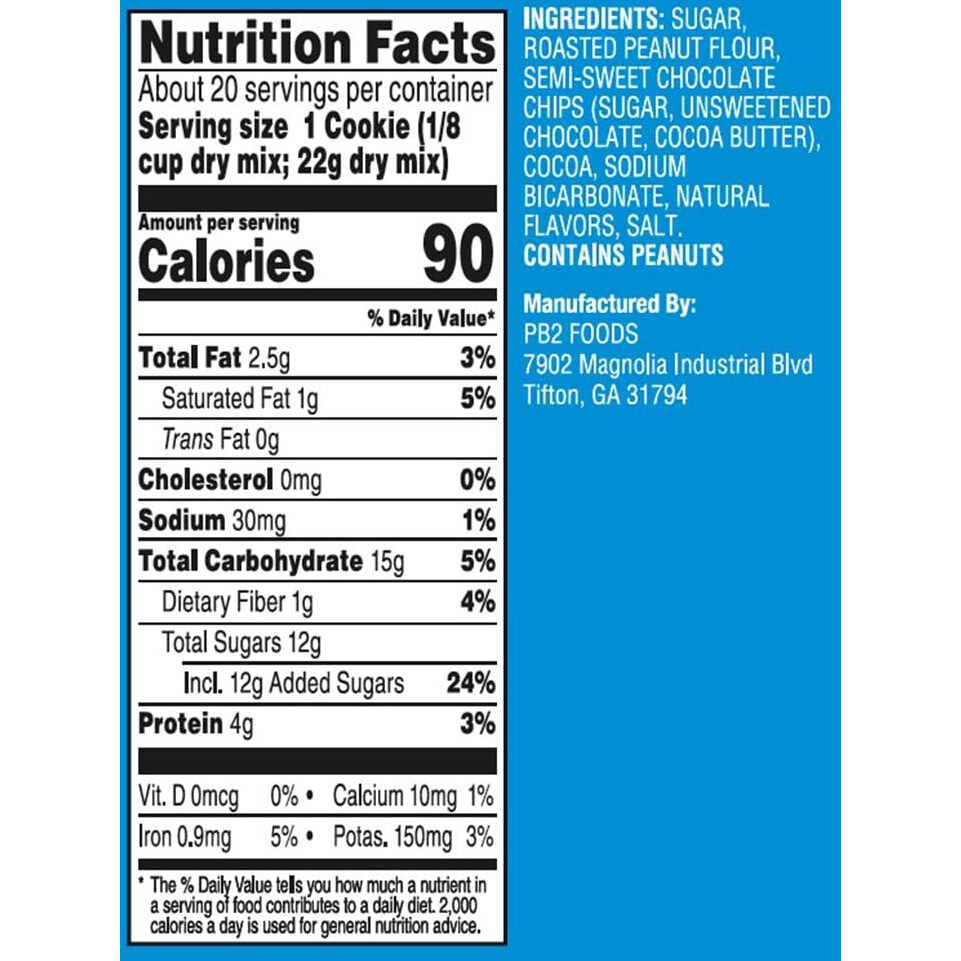 Pb2 Pantry Double Chocolate Chip Cookie Mix - 16Oz Jar | Certified Vegan, Gluten Free, Non-Gmo, 4G Plant Protein Per Cookie