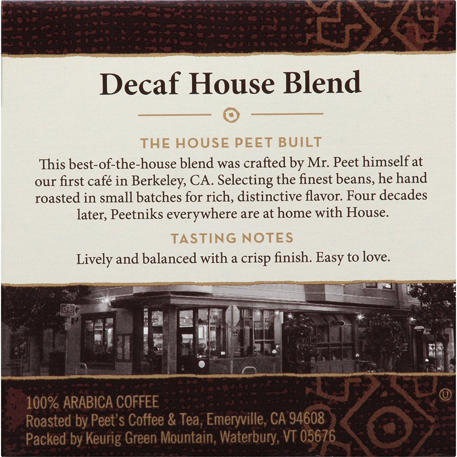 Peet's Coffee Decaf House Blend Single Cup Coffee For Keurig K-Cup Brewers 40 Count