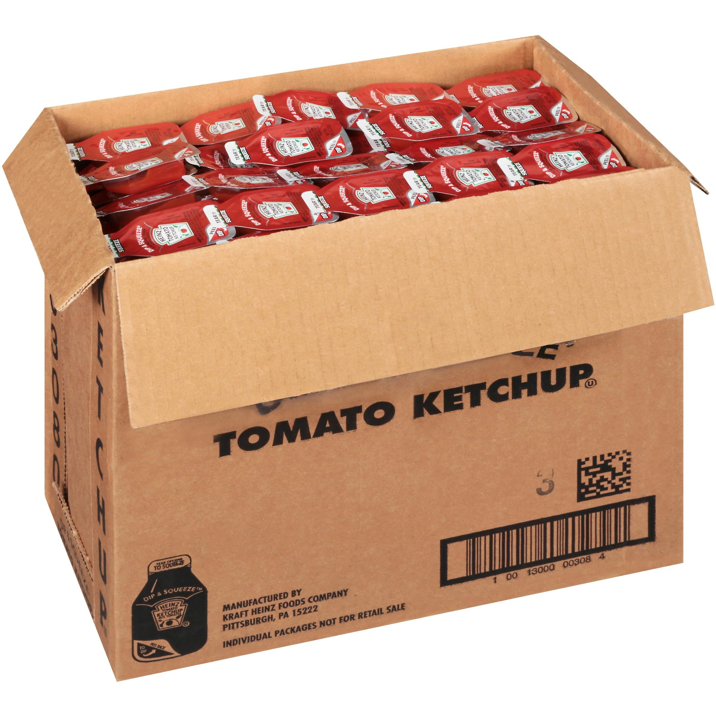 Heinz Single Serve Ketchup Dip & Squeeze Packet, 27 Gr. Container (Pack Of 500)